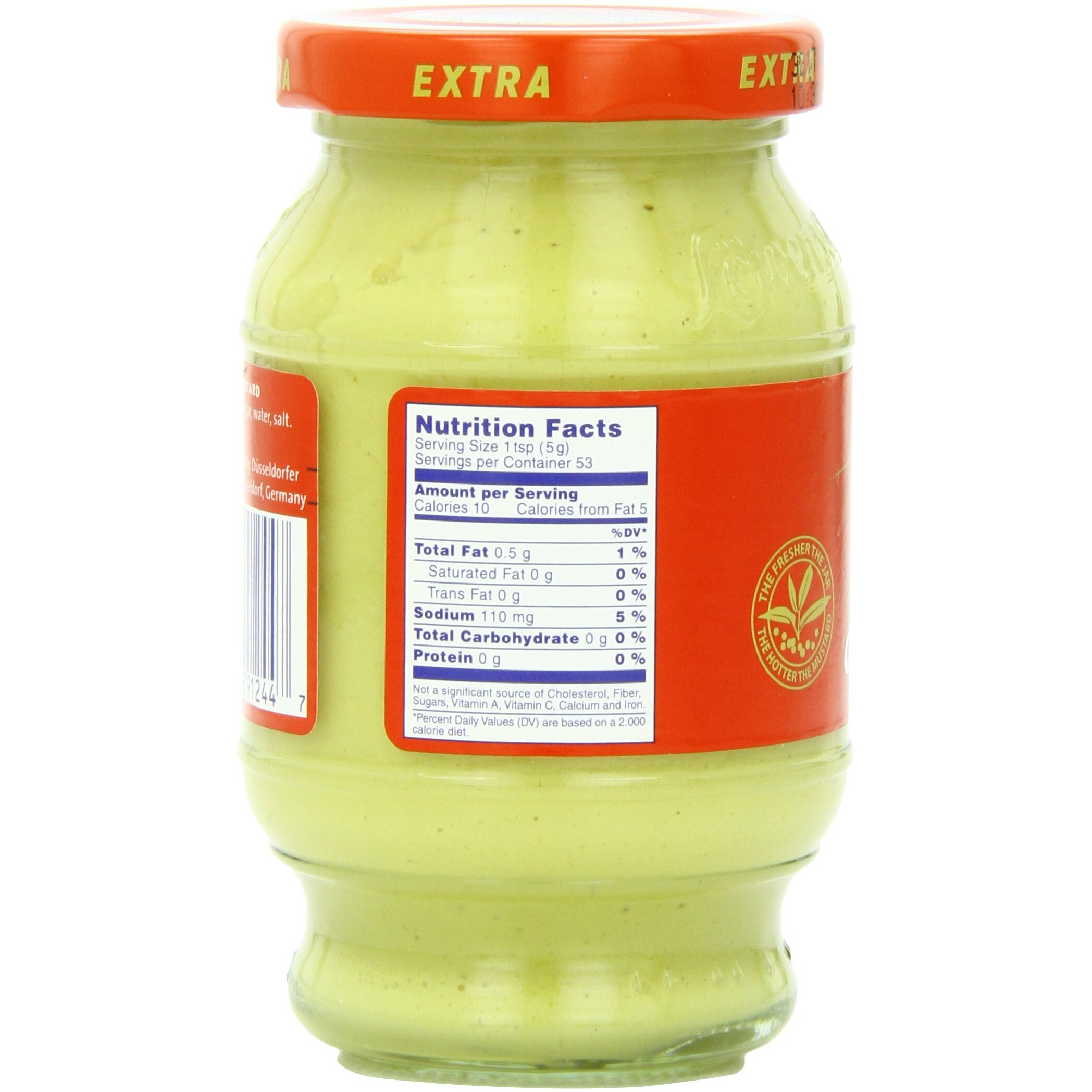 Lowensenf Mustard In Jar, Extra Hot, 9.3 Ounce