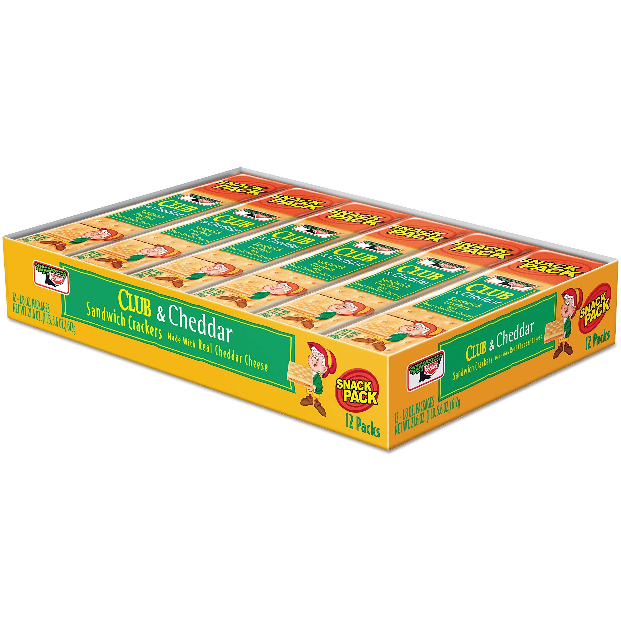 Sandwich Cracker, Club & Cheddar, 8 Cracker Snack Pack, 12/Box