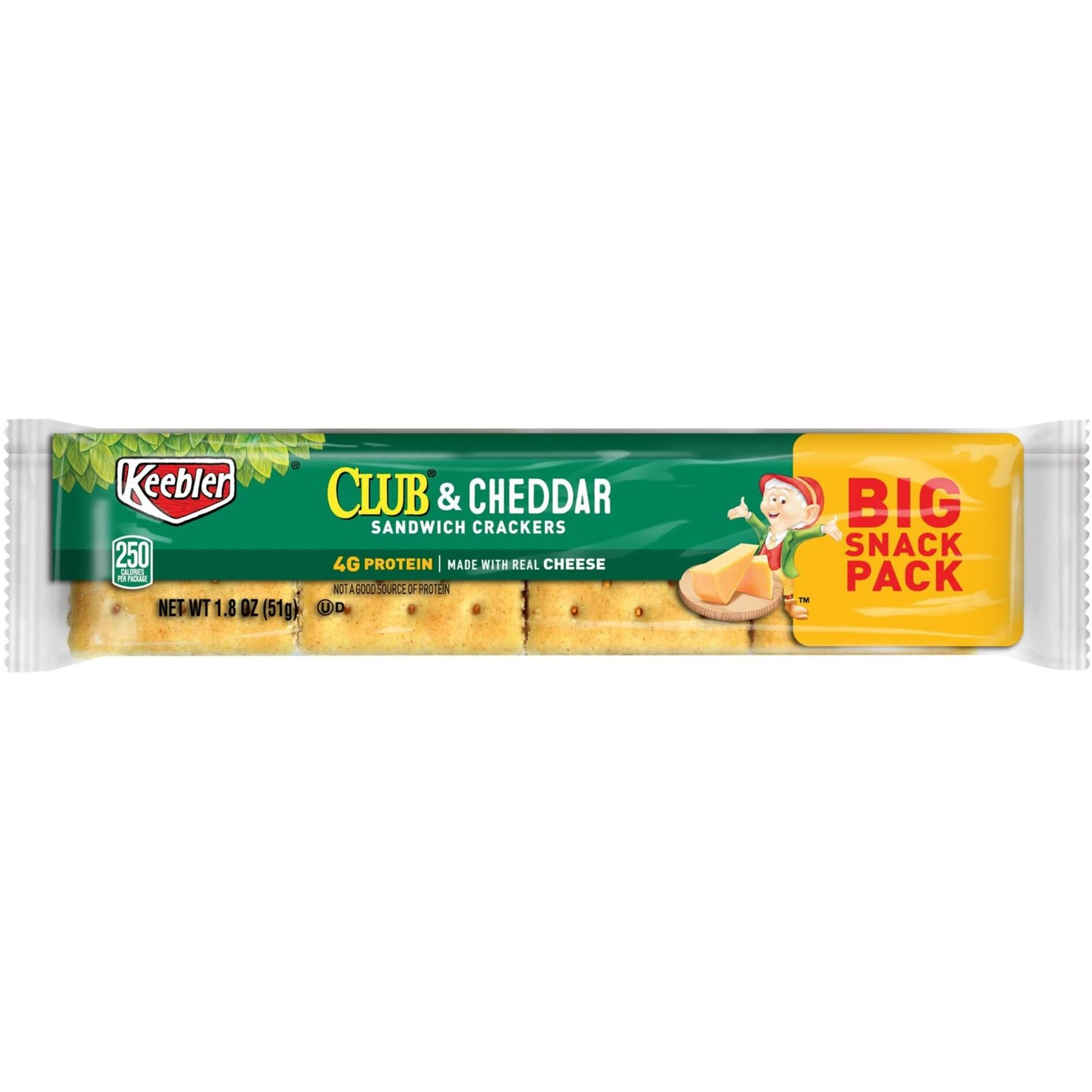 Sandwich Cracker, Club & Cheddar, 8 Cracker Snack Pack, 12/Box
