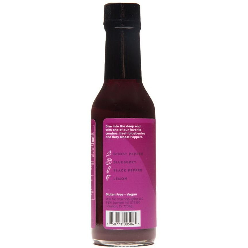 Ghost Pepper And Blueberry Hot Sauce By Bravado Spice Featured On Hot Ones Gluten Free, Vegan, Low Carb, Paleo Hot Sauce All Natural 5 Oz Hot Sauce Bottle Award Winning Gourmet Hot Sauce
