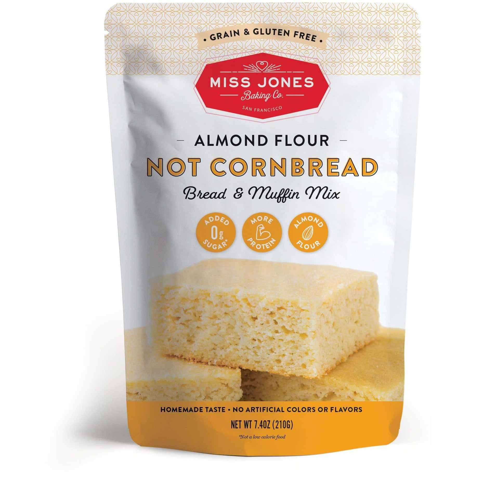 Miss Jones Baking Not Cornbread Muffin Mix - Almond Flour, Gluten Free, Low Carb, No Sugar Added, Naturally Sweetened Desserts & Treats - Keto, Diabetic, Atkins, Ww, And Paleo Friendly (Pack Of 1)