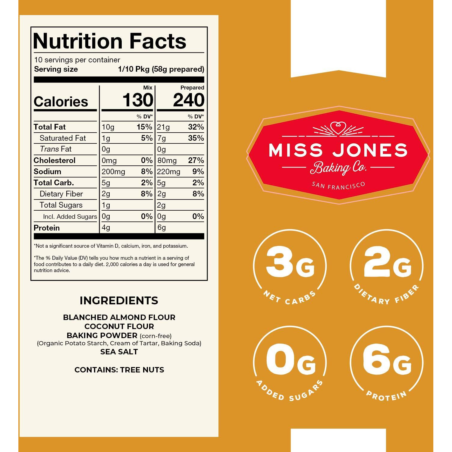Miss Jones Baking Not Cornbread Muffin Mix - Almond Flour, Gluten Free, Low Carb, No Sugar Added, Naturally Sweetened Desserts & Treats - Keto, Diabetic, Atkins, Ww, And Paleo Friendly (Pack Of 1)