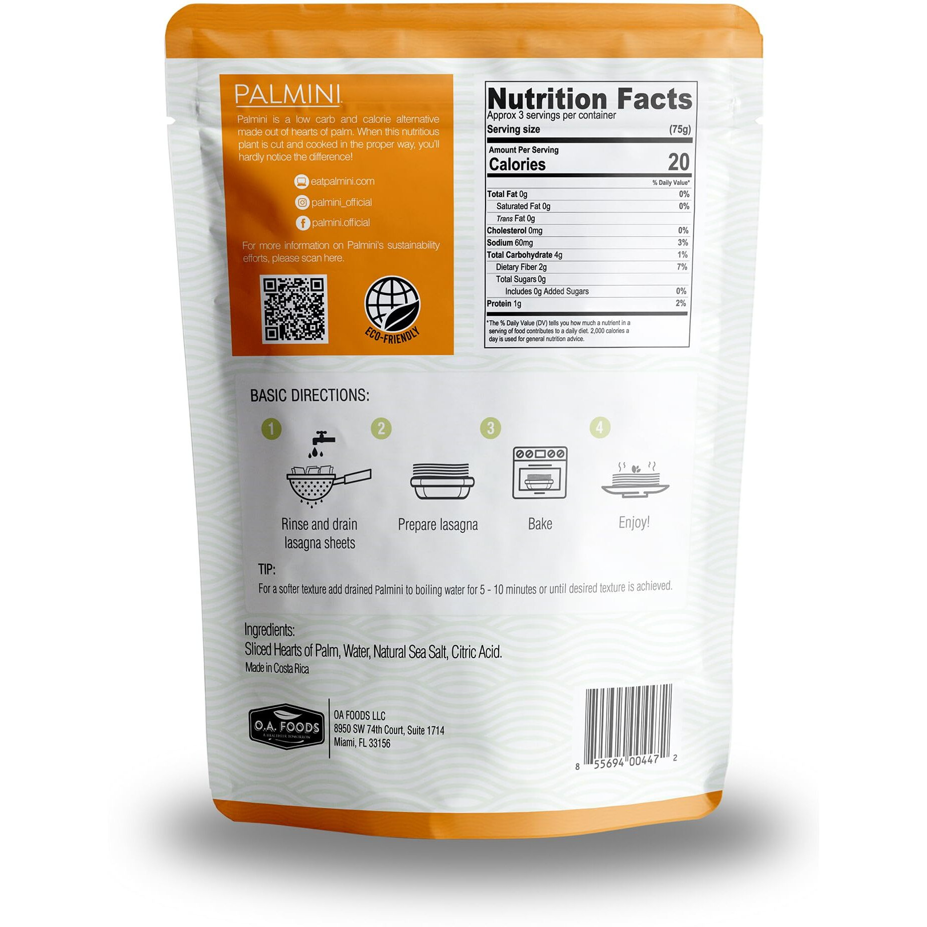 Palmini Lasagna Noodles | Low-Carb Pasta, Low-Calorie Hearts Of Palm Pasta | Keto Pasta, Gluten Free, Vegan, Non-Gmo, Plant Based Pasta, Healthy Noodles | Seen On Shark Tank |(12 Ounce - Pack Of 1)