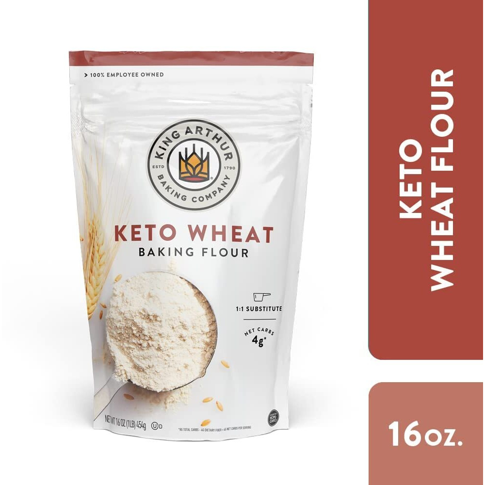 King Arthur Keto Wheat Flour Blend Low-Carb Baking Solution For Bread & More - Non-Gmo, 11 All-Purpose Flour Substitute - 16 Oz Resealable Bag - Perfect For Keto Diet & Reduced Carb Intake