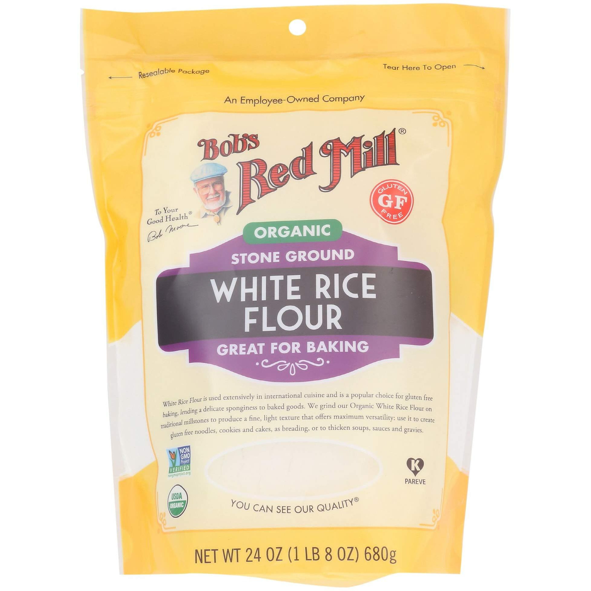 Bob's Red Mill Organic White Rice Flour - 24 Ounce (Pack Of 1) - Gluten Free, Non-Gmo, Vegan