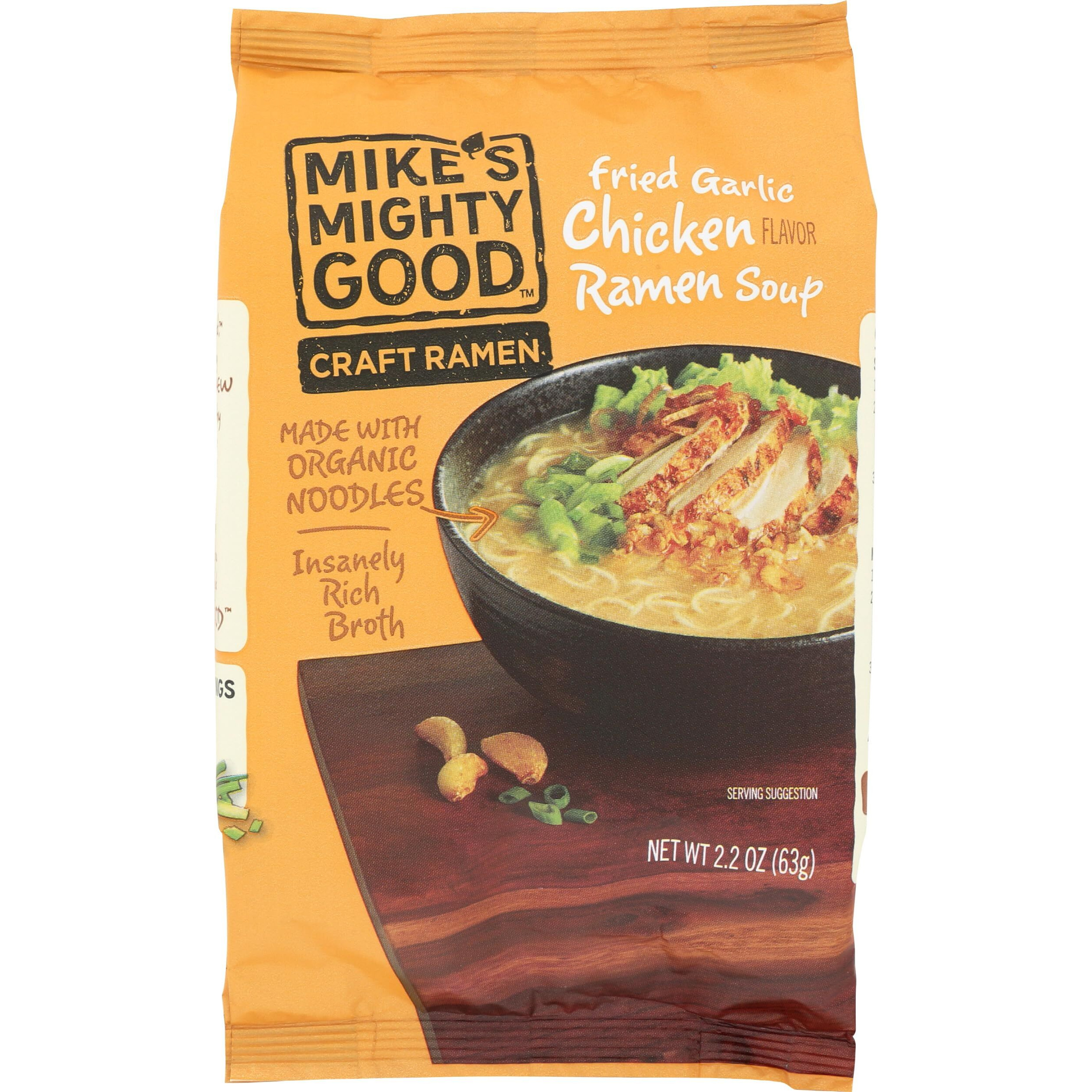Mikes Mighty Good Organic Fried Garlic Chicken Ramen, 2.2 Oz