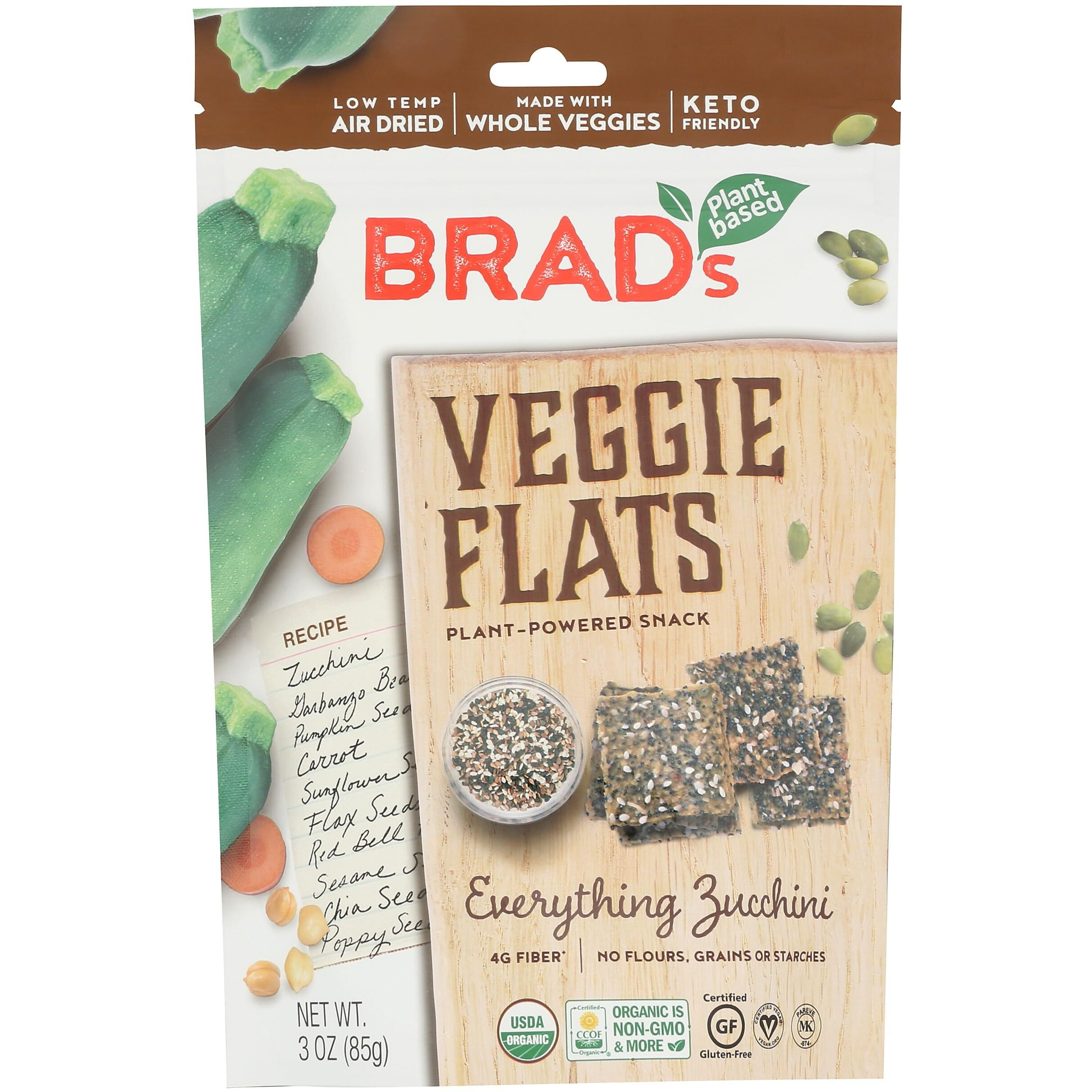 Brad's Raw Organic Everything Zucchini Veggie Flats, 3 Oz