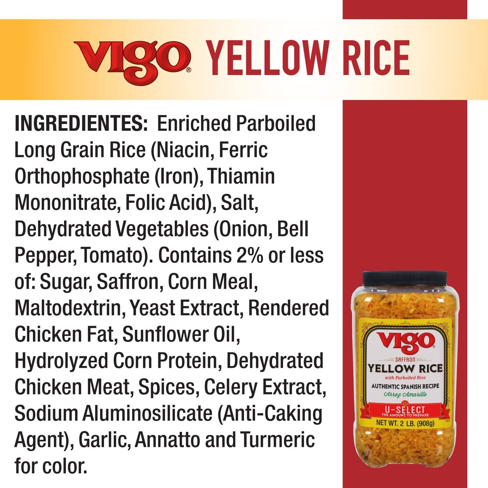 Vigo Authentic Saffron Yellow Rice, Low Fat, 2Lb (Pack Of 1)