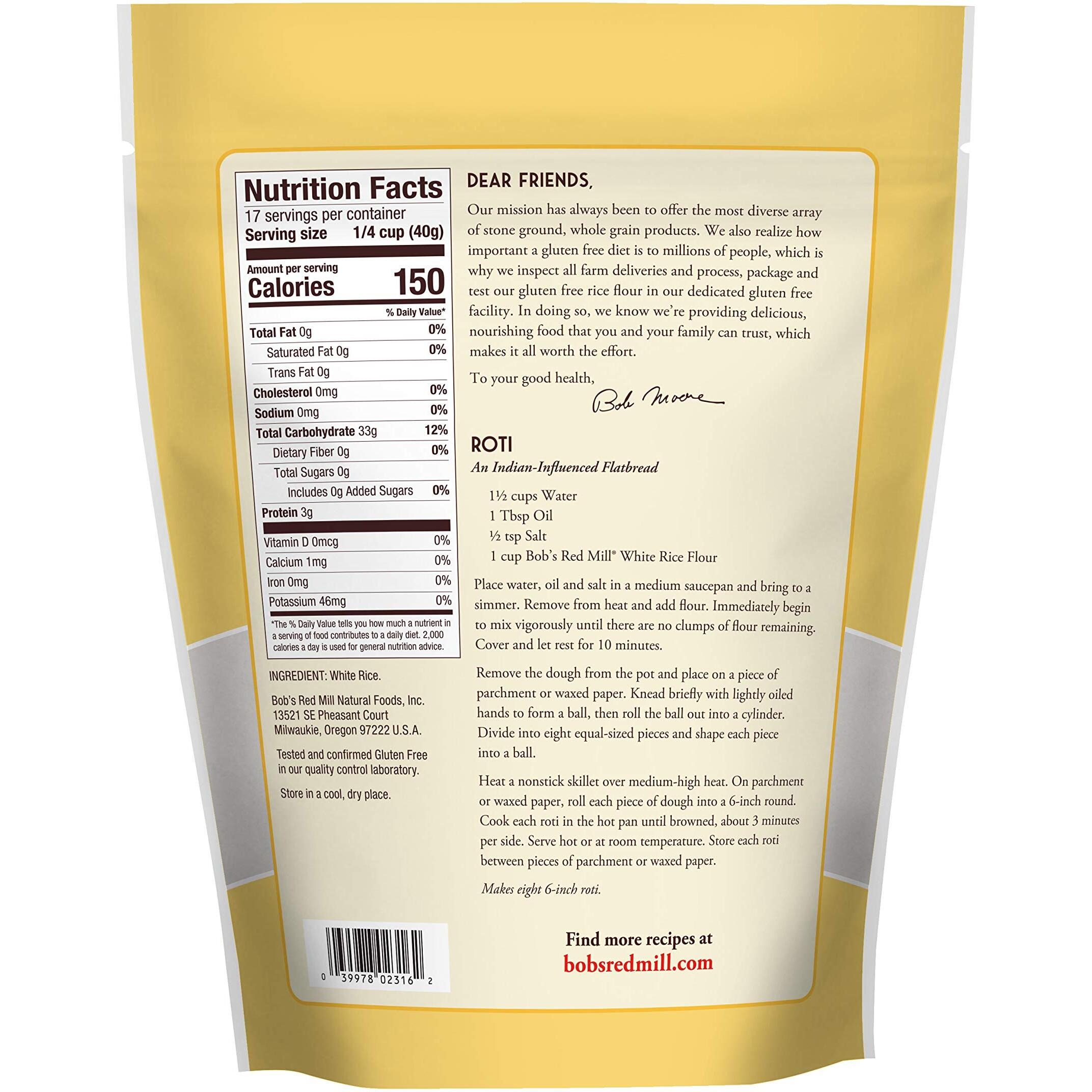 Bob's Red Mill Gluten Free White Rice Flour, 24 Ounce (Pack Of 1)