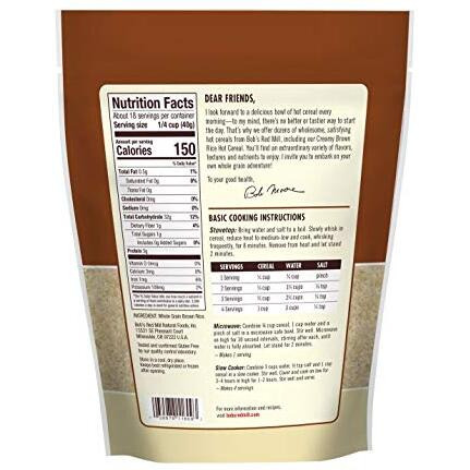 Bob's Red Mill Creamy Rice Farina Hot Cereal, Brown, 26 Ounce