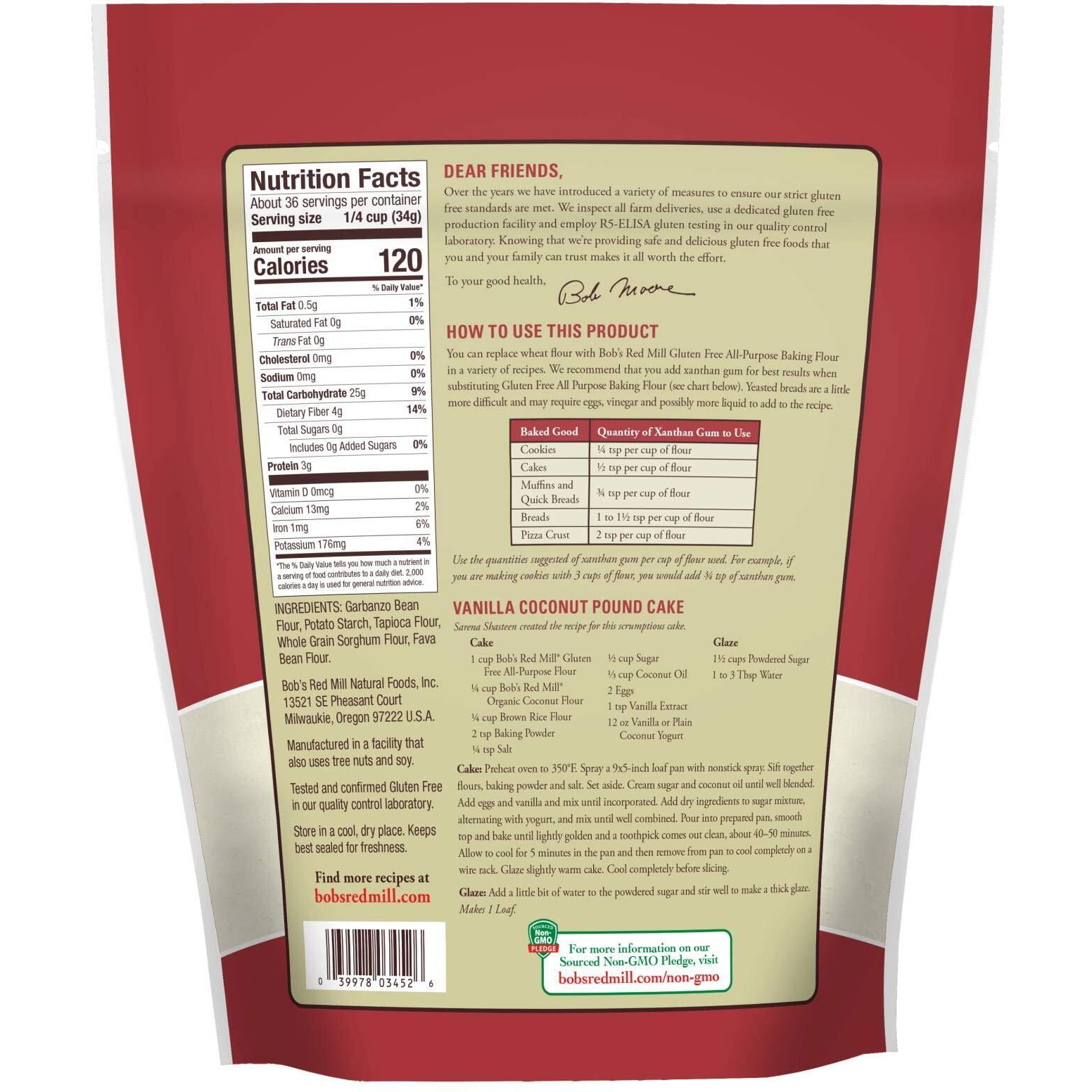 Bob's Red Mill Gluten Free All Purpose Baking Flour, 44 Oz