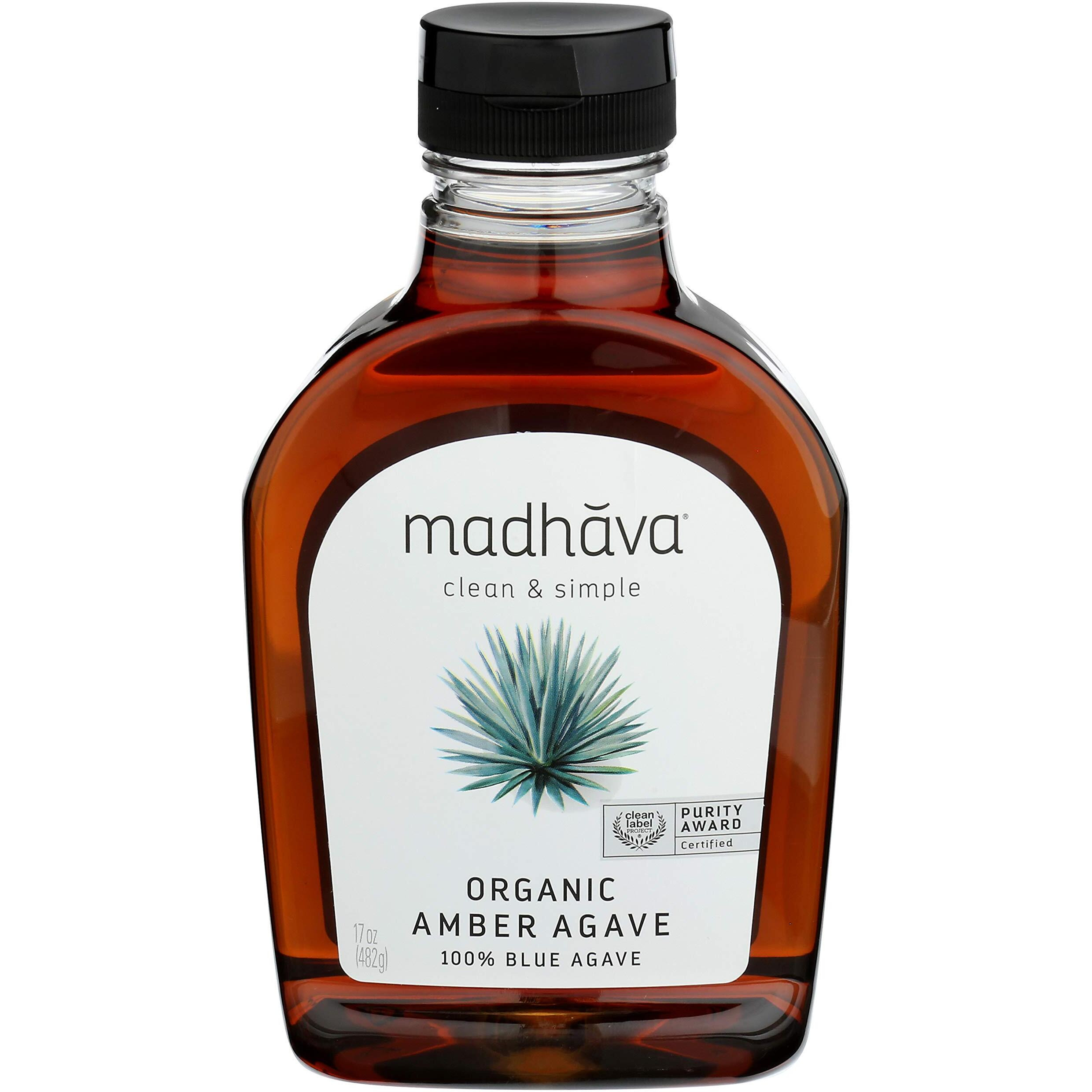 Madhava Organic Agave, Bottle, 100% Pure Organic Blue Agave Nectar, Amber, 1.06 Pound
