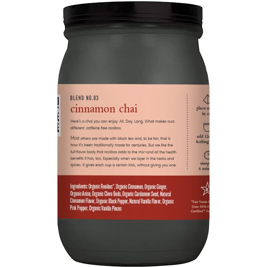 Paromi Cinnamon Chai Rooibos Organic Tea, Signature Jar, 15 Count