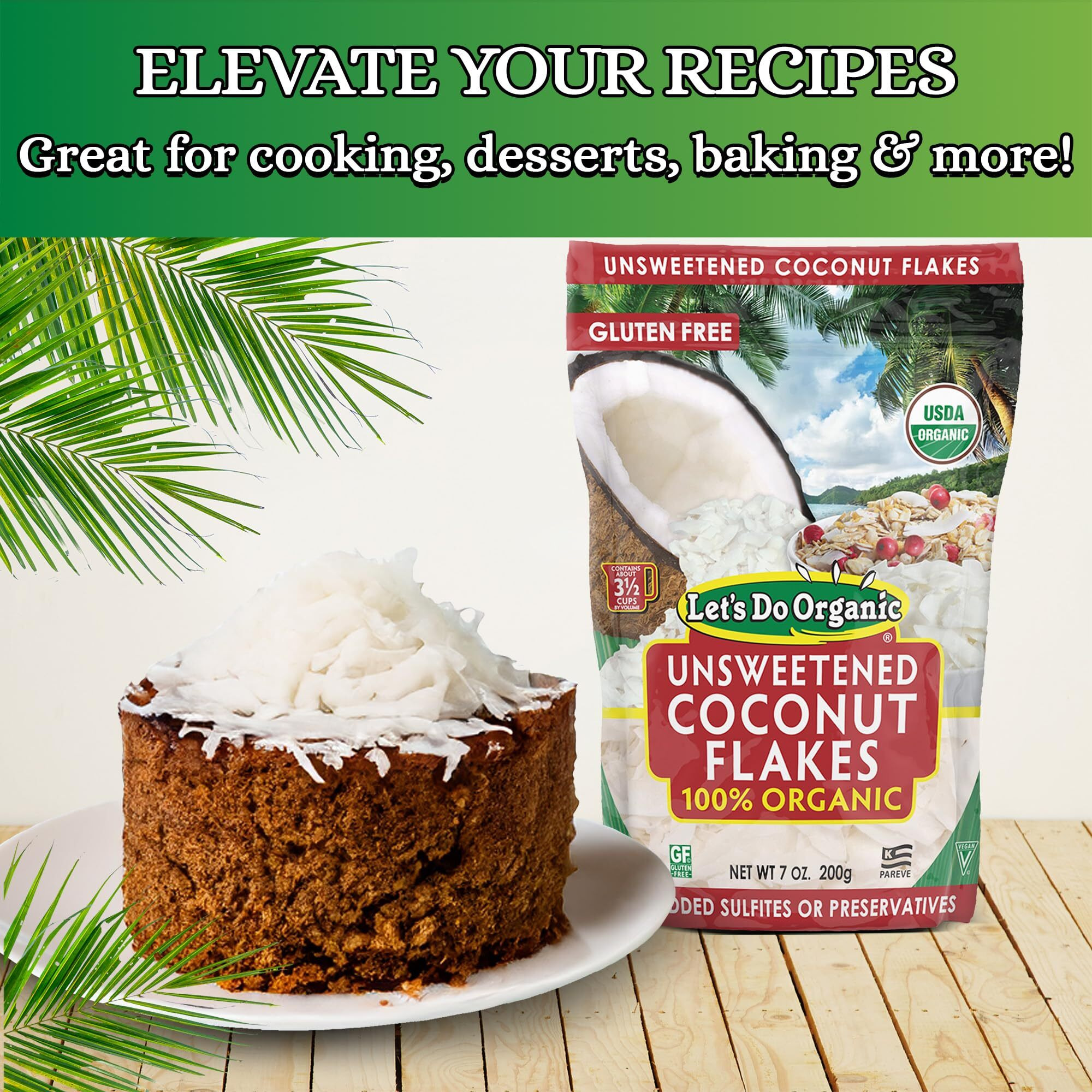Edward & Sons Lets Do Organics Organic Coconut Flakes, 7 Oz (3 Pack)
