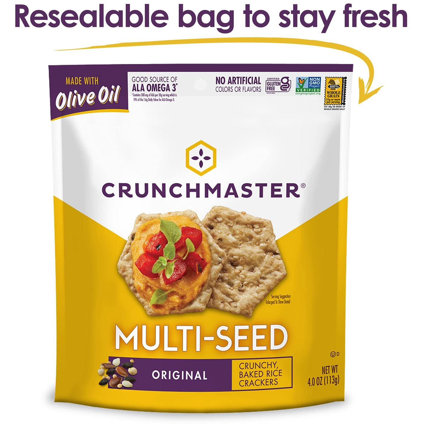 Crunchmaster Multi-Seed Crackers, Original, 4 Ounce