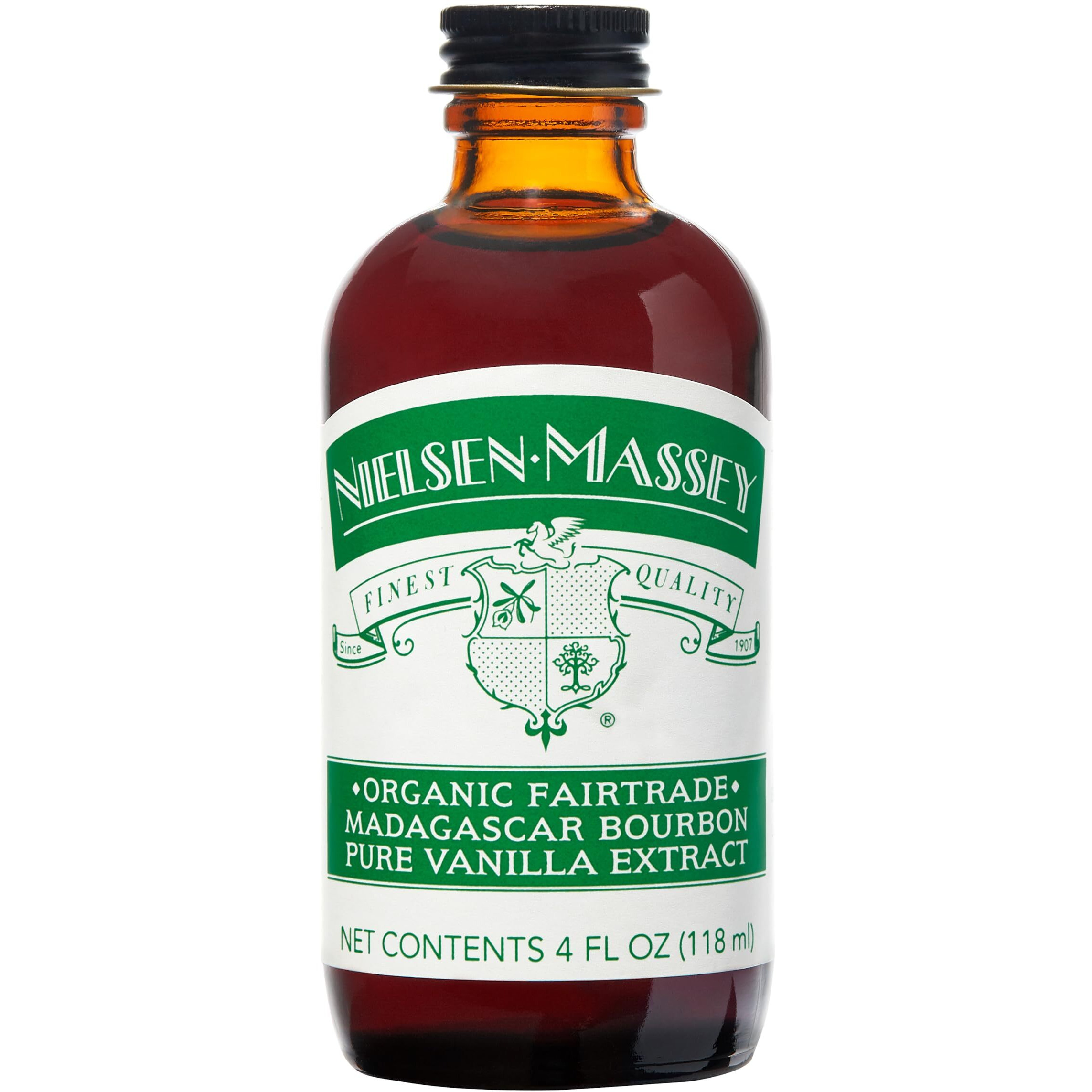 Nielsen-Massey Organic Fairtrade Madagascar Bourbon Pure Vanilla Extract,4 Ounces (Packaging May Vary)