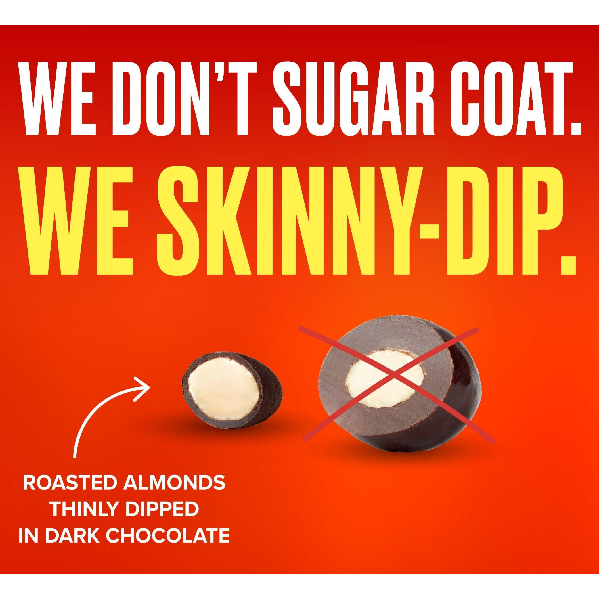 Skinnydipped Dark Chocolate Peanut Butter Almonds, Healthy Snack, Plant Protein, Gluten Free, 3.5 Oz Resealable Bags, Pack Of 1