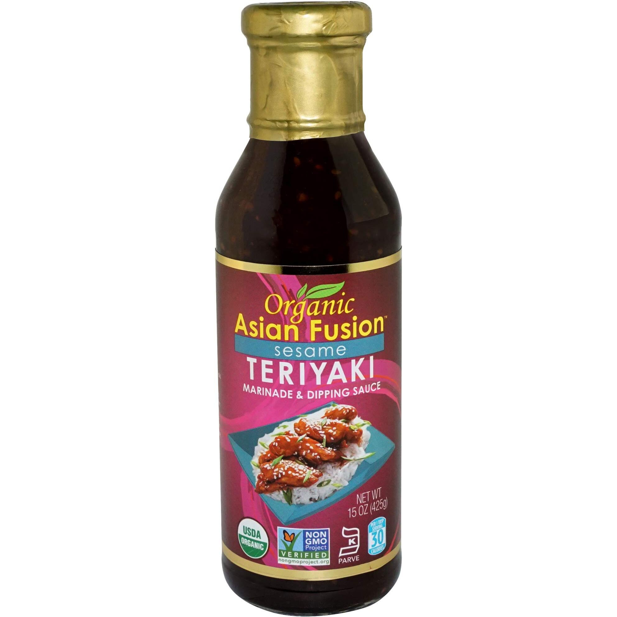 Organic Asian Fusion Sesame Teriyaki Sauce - Asian General Tso's Organic Teriyaki Sauce - Usda Organic, Non-Gmo Project Verified, Gluten Free, Kosher Parve, Made In Usa, 15 Oz (1 Pack)