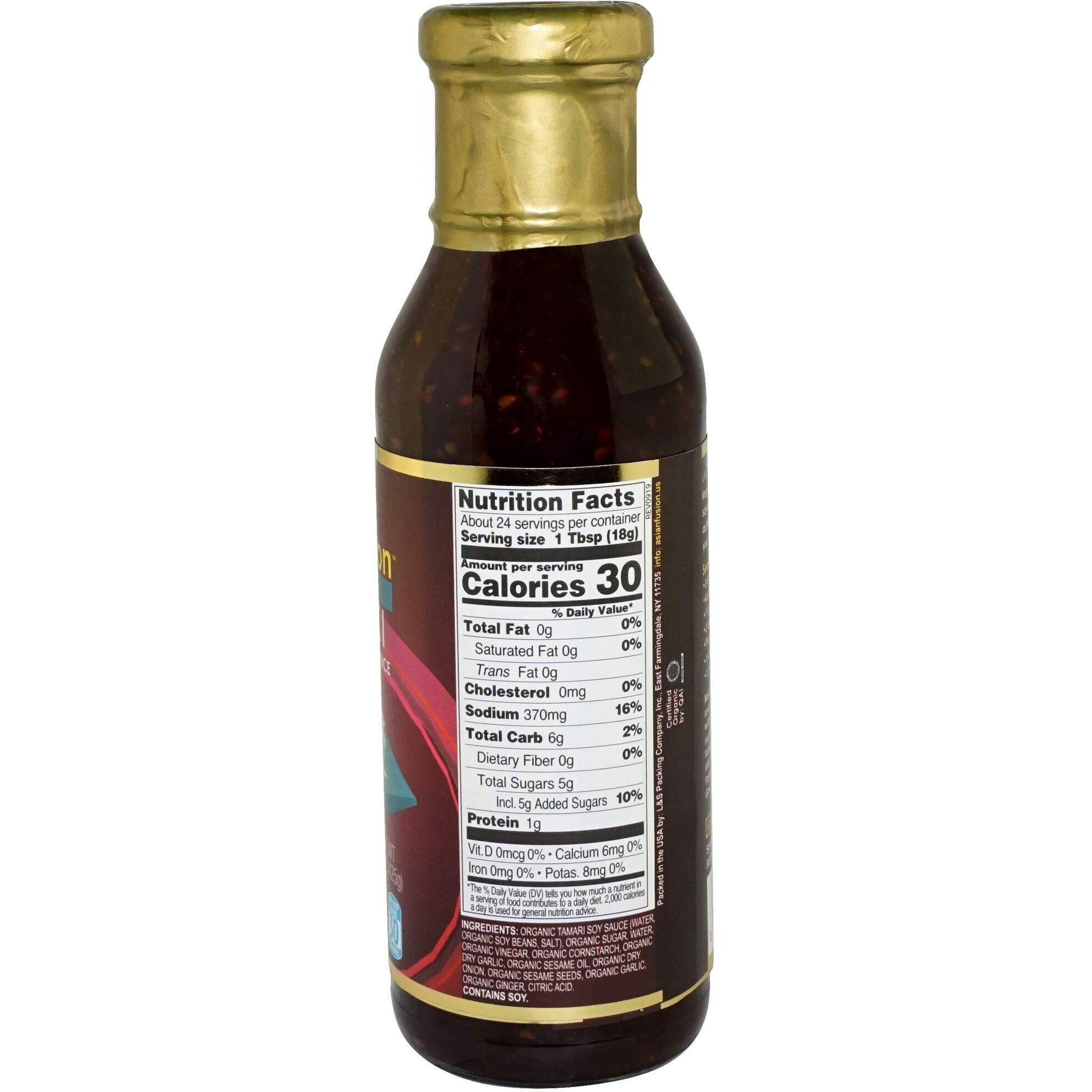 Organic Asian Fusion Sesame Teriyaki Sauce - Asian General Tso's Organic Teriyaki Sauce - Usda Organic, Non-Gmo Project Verified, Gluten Free, Kosher Parve, Made In Usa, 15 Oz (1 Pack)