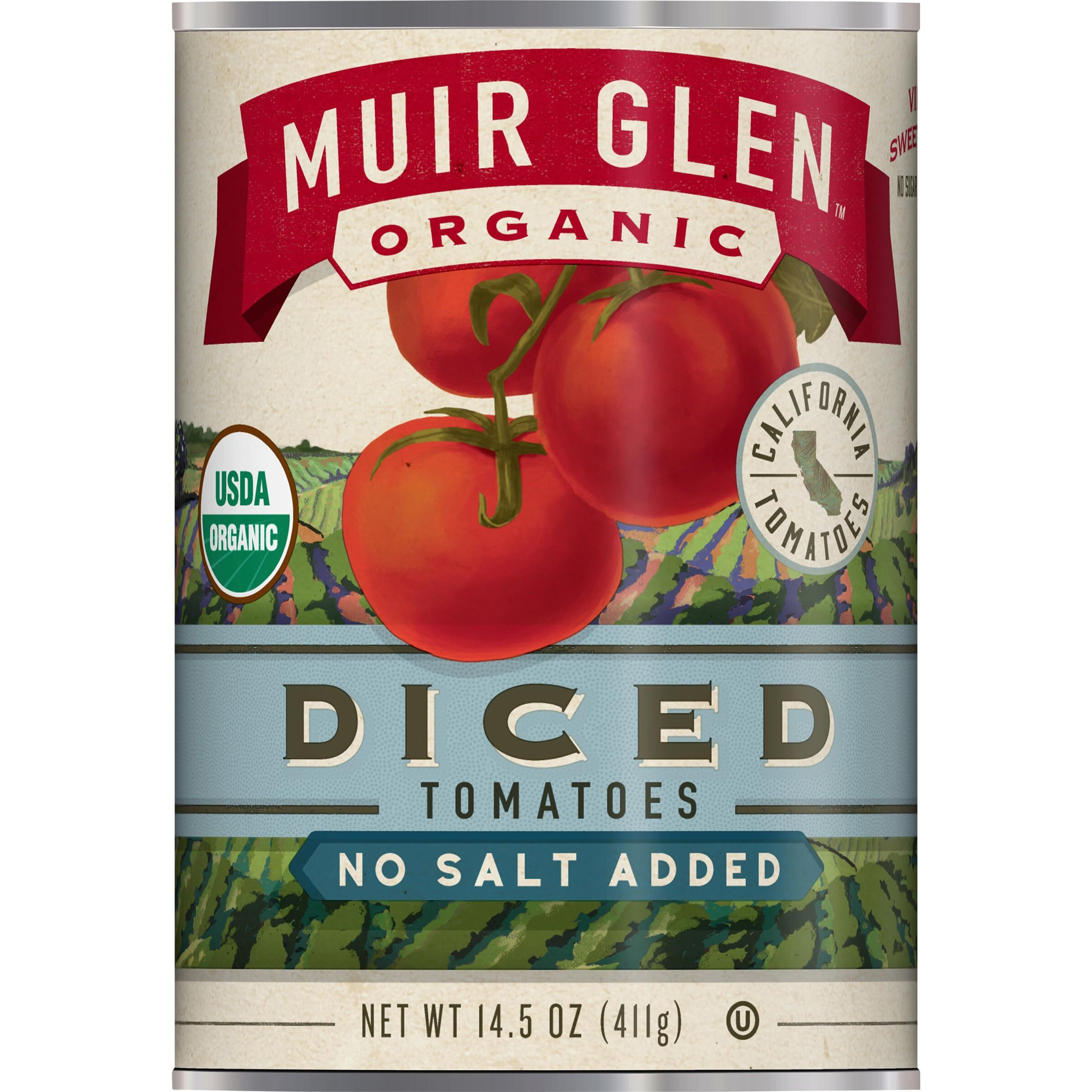 Muir Glen Organic Diced Canned Tomatoes, No Salt Added, 14.5 Oz.
