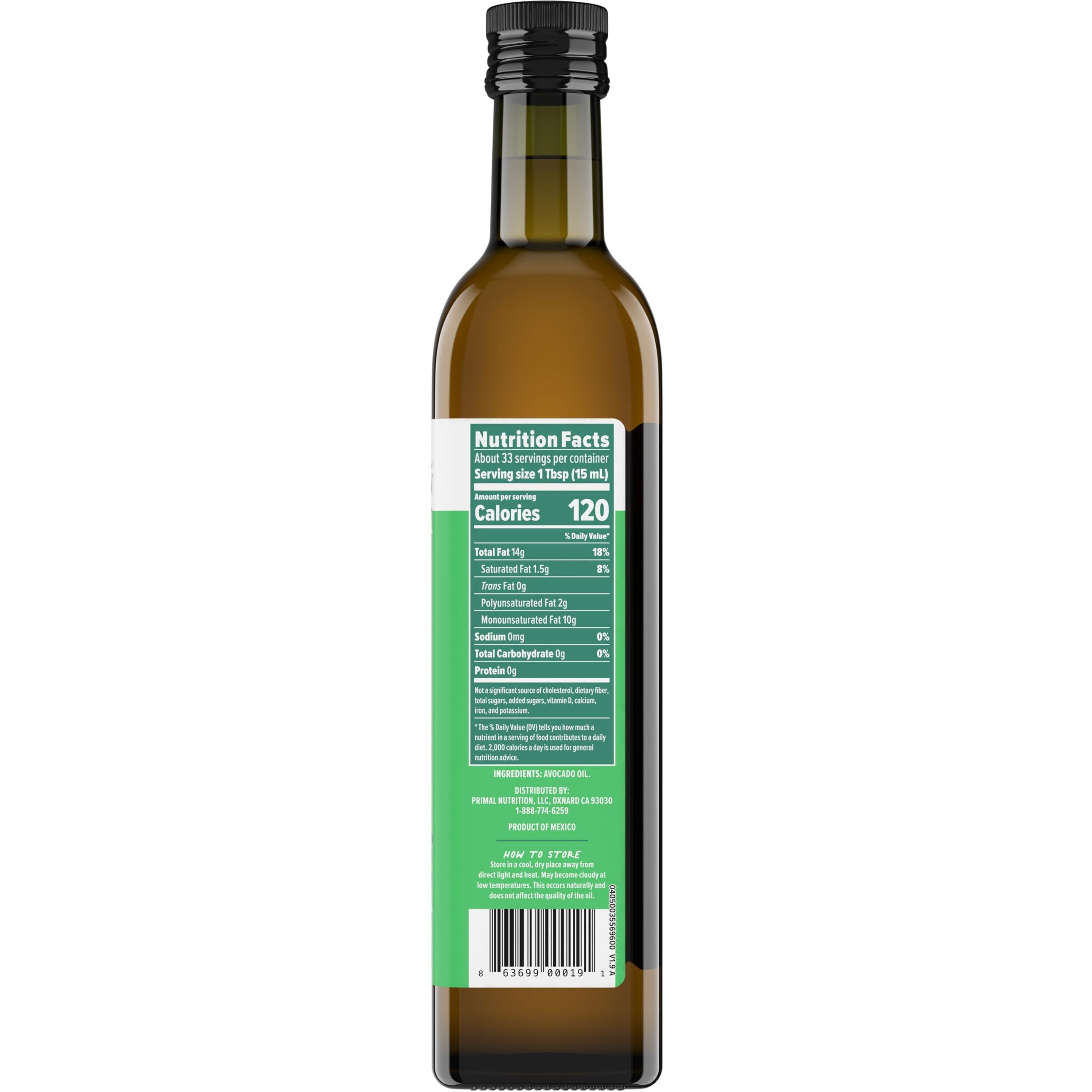 Primal Kitchen Avocado Oil, Whole30 Approved, Certified Paleo, And Keto Certified, 16.9 Fluid Ounces