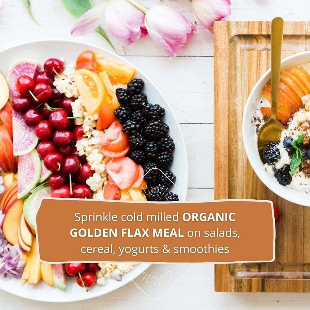 Garden Of Life 100% Organic Ground Flax Seed, Cold Milled Premium Golden Flaxseed Meal For Women And Men, 2G Omega 3, Lignans, 3G Fiber, 3G Protein, One Ingredient, Preservative Free, 28 Servings