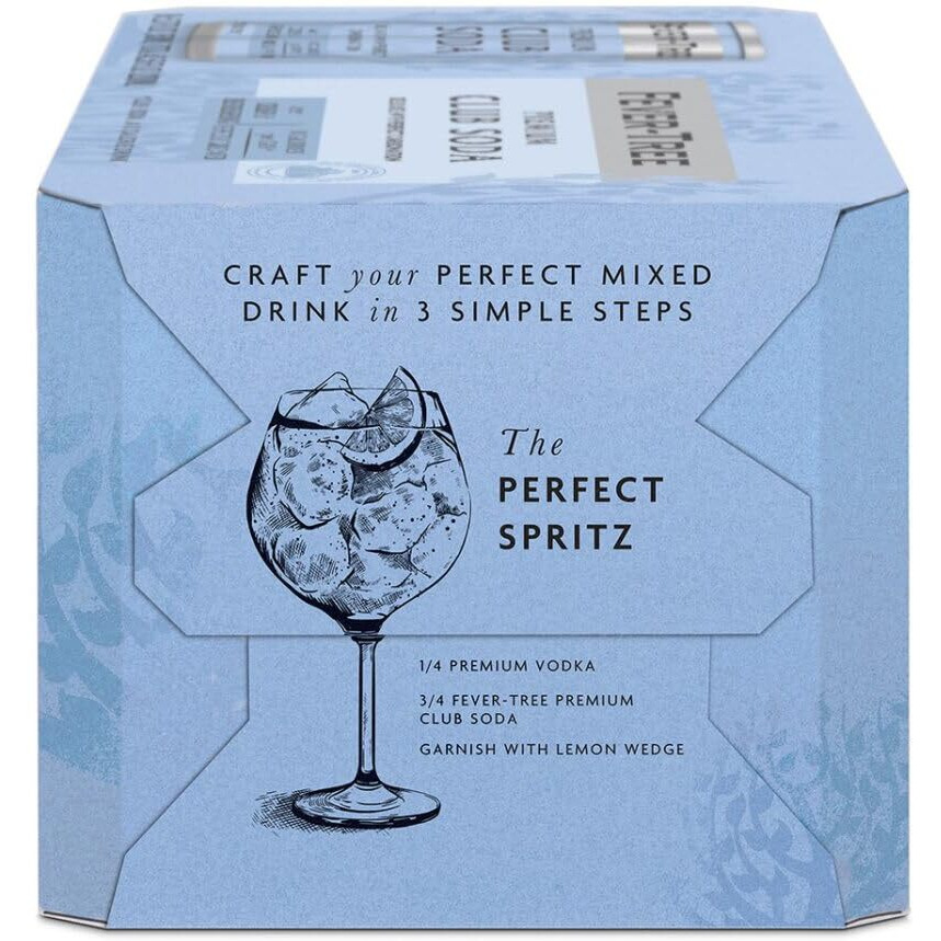 Fever Tree Club Soda Club Soda - Premium Quality Mixer - Refreshing Beverage For Cocktails & Mocktails. Naturally Sourced Ingredients, No Artificial Sweeteners Or Colors - 150 Ml Cans - Pack Of 8