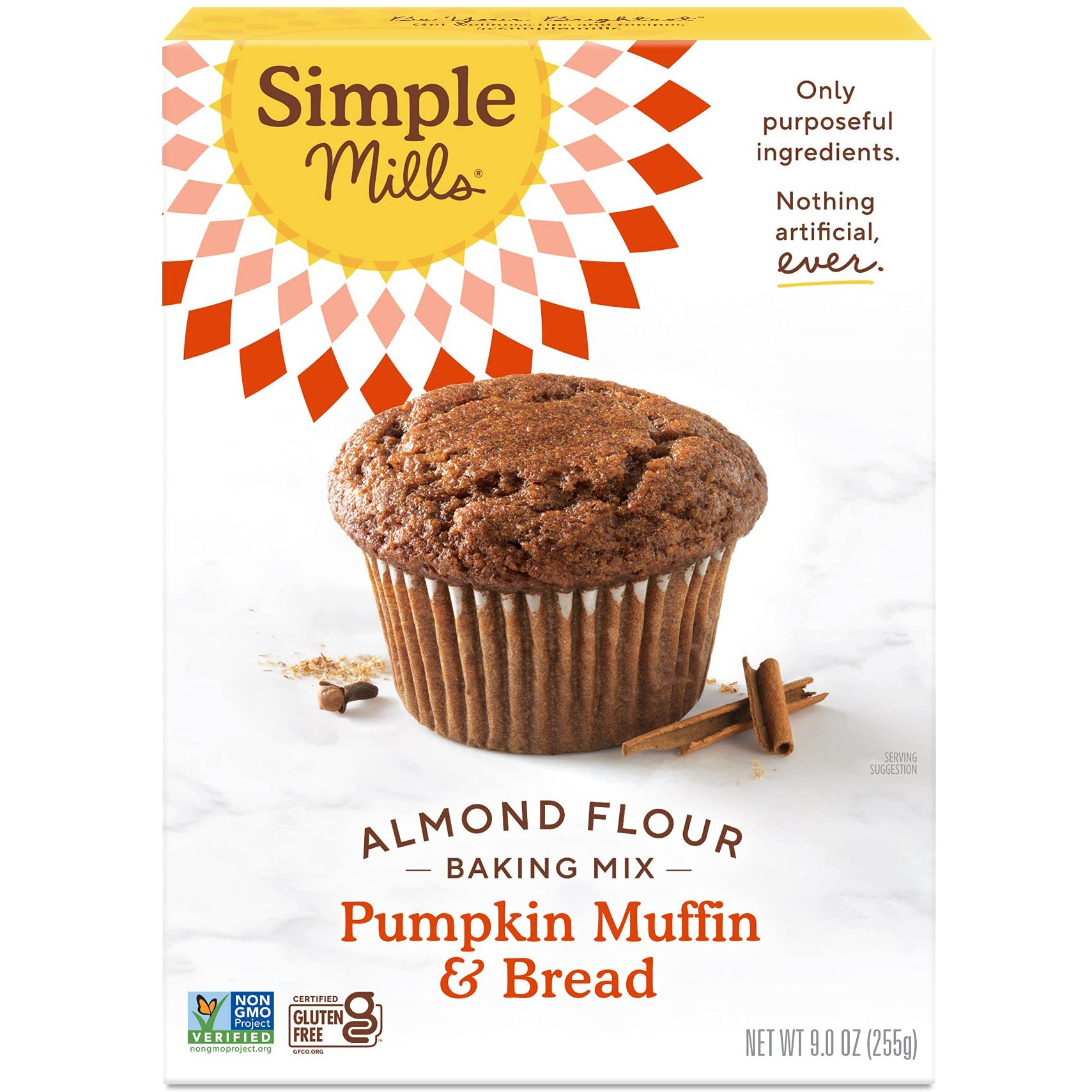 Simple Mills Almond Flour Baking Mix, Pumpkin Muffin & Bread Mix - Gluten Free, Plant Based, Paleo Friendly, 9 Ounce (Pack Of 1)