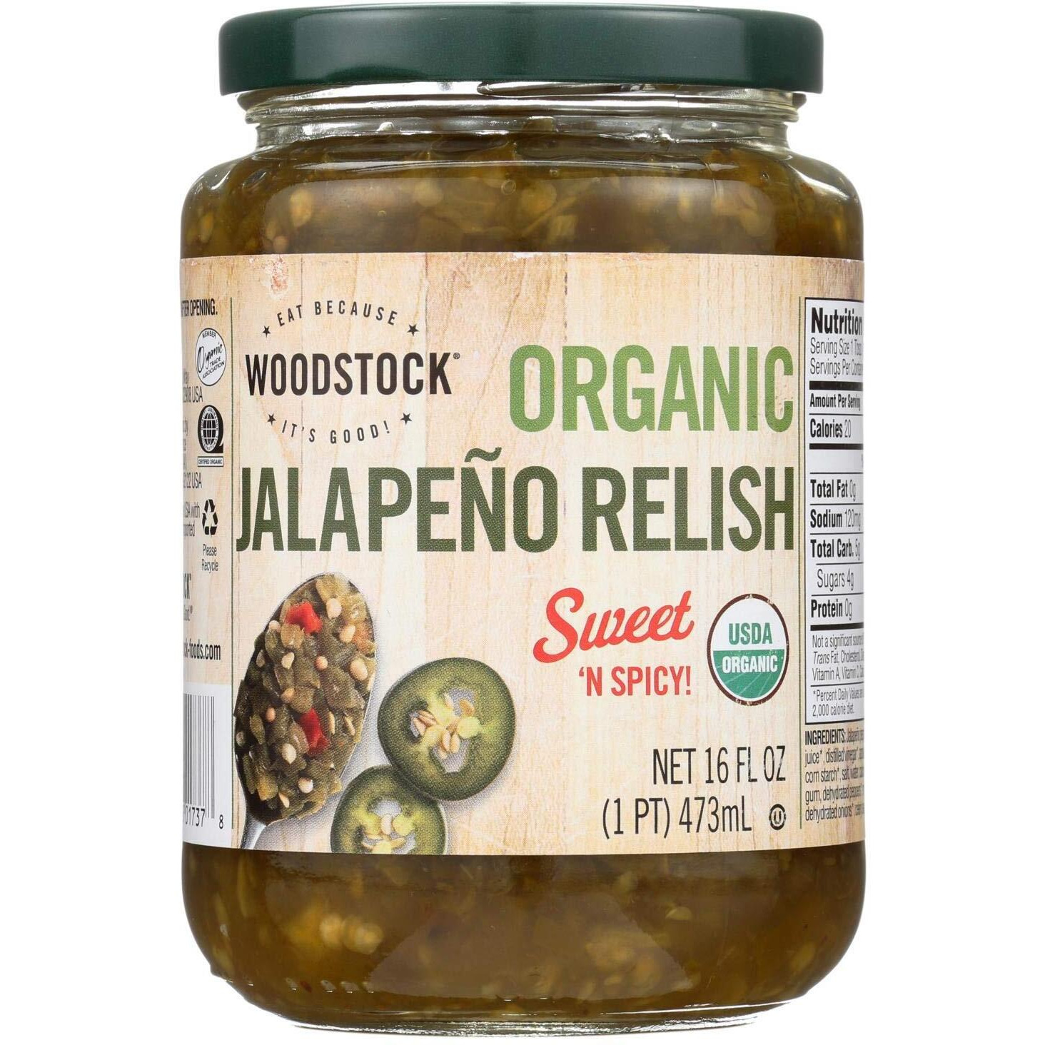 Woodstock Farms - Organic Jalapeno Relish - 16 Oz., 16 Ounce