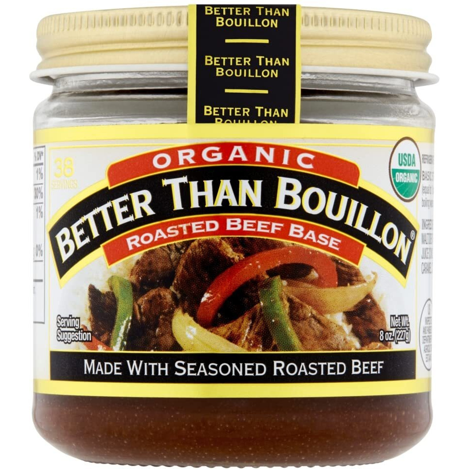 Better Than Bouillon Organic Roasted Beef Base, Made With Seasoned Roasted Beef, Usda Organic, Blendable Base For Added Flavor, 38 Servings Per Jar, 8 Oz (Single)