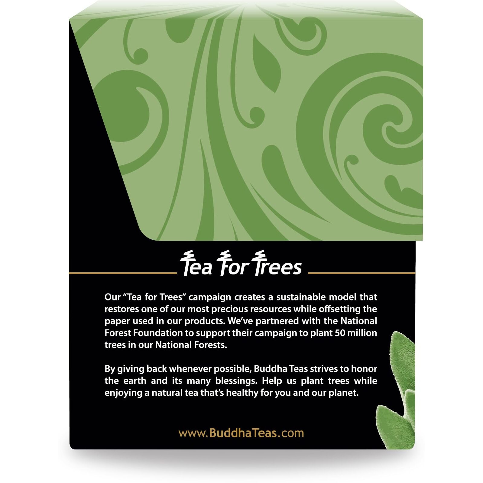 Buddha Teas Organic Sage Leaf Tea - Ou Kosher, Usda Organic, Ccof Organic, 18 Bleach-Free Tea Bags
