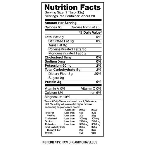 Nutiva Organic Premium Raw Ground Chia Seeds, 12 Oz, Usda Organic, Non-Gmo, Whole 30 Approved, Vegan, Gluten-No & Keto, Nutrient-Dense Seeds With 3G Protein & 5G Fiber For Salads, Yogurt & Smoothies
