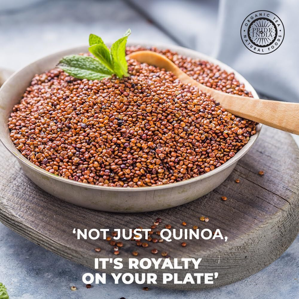 Pride Of India - Natural Red Royal Quinoa - 100% Bolivian Superior Grade Protein Rich Whole Grain, 1.25 Pound (20Oz) Jar