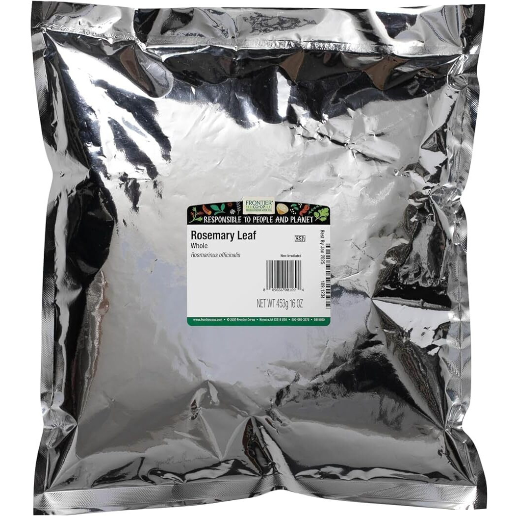 Frontier Co-Op Fancy Rosemary Leaf, Whole, 1-Pound Bulk, Pungent, Herbaceous, Fresh Earthy Taste & Aroma, Kosher