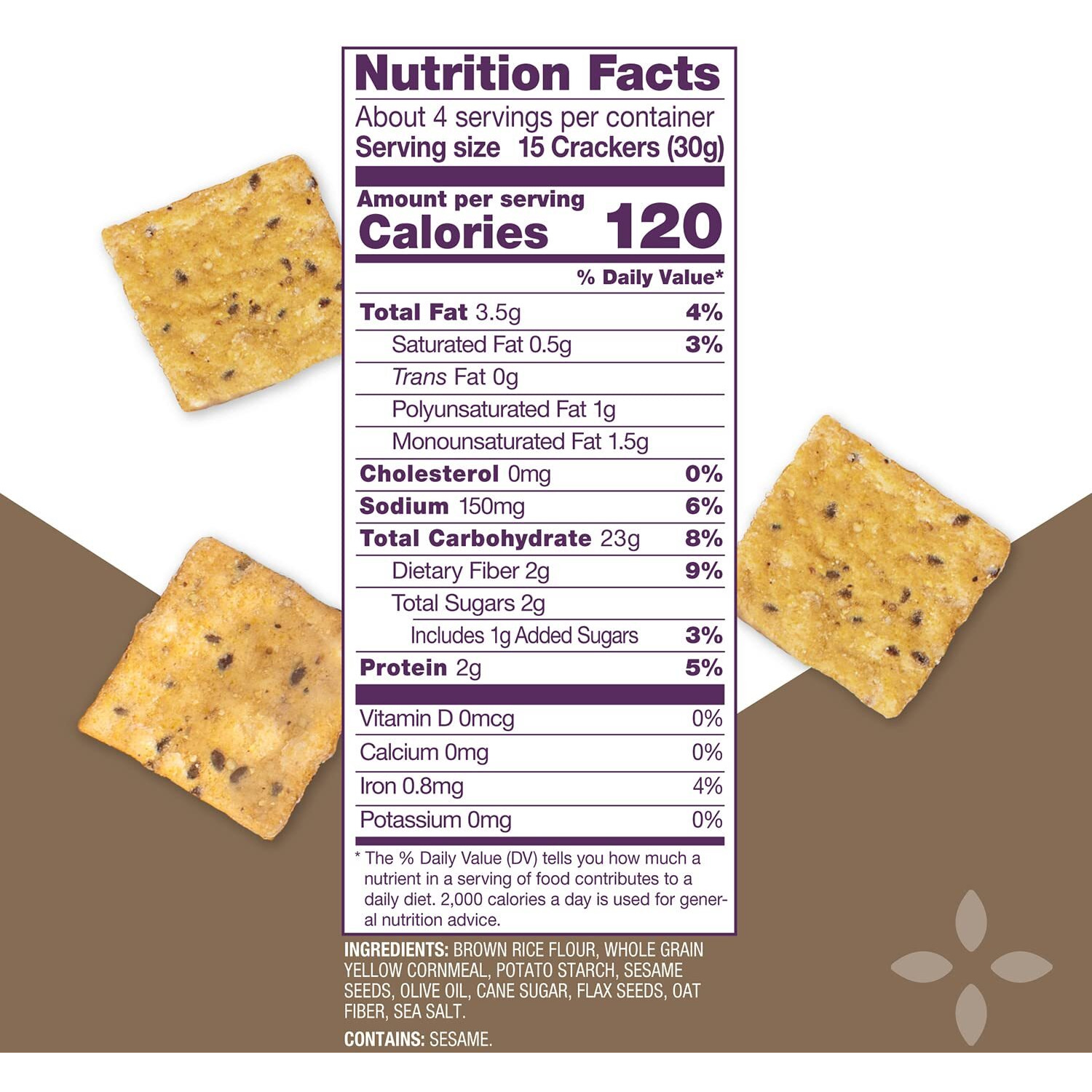 Crunchmaster Multi-Grain Crackers, Sea Salt, 4 Oz