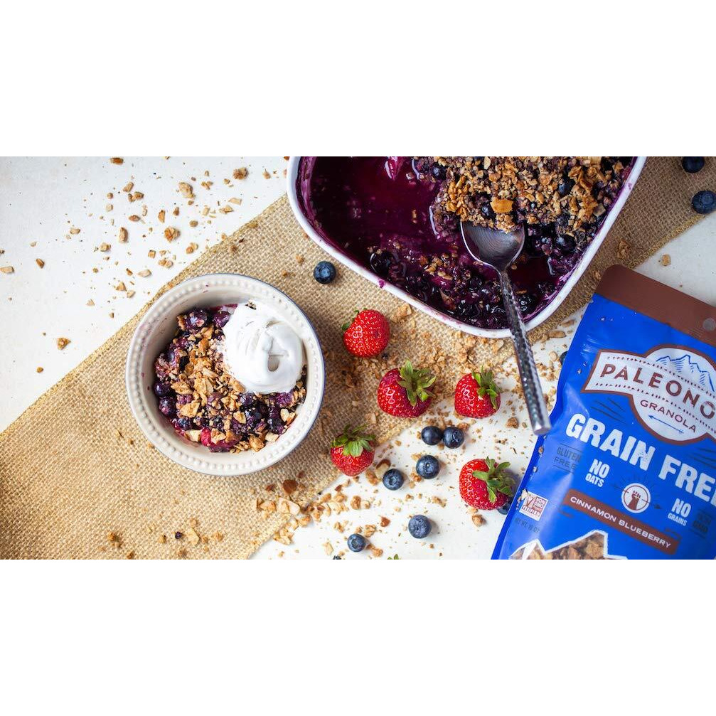 Paleonola - Grain Free Granola Cinnamon Blueberry Flavor - Non-Gmo, Grain, Soy, Gluten, Dairy Free - Low Carb Protein Snack For A Healthy Breakfast
