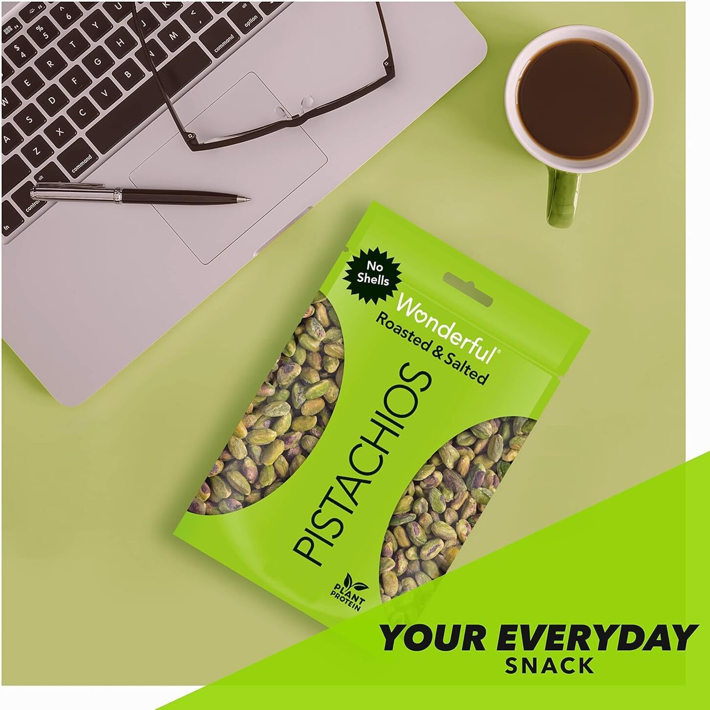 Wonderful Pistachios No Shells, Roasted & Salted Nuts, 12 Ounce Resealable Bag, Protein Snacks, Gluten Free, Healthy Snack
