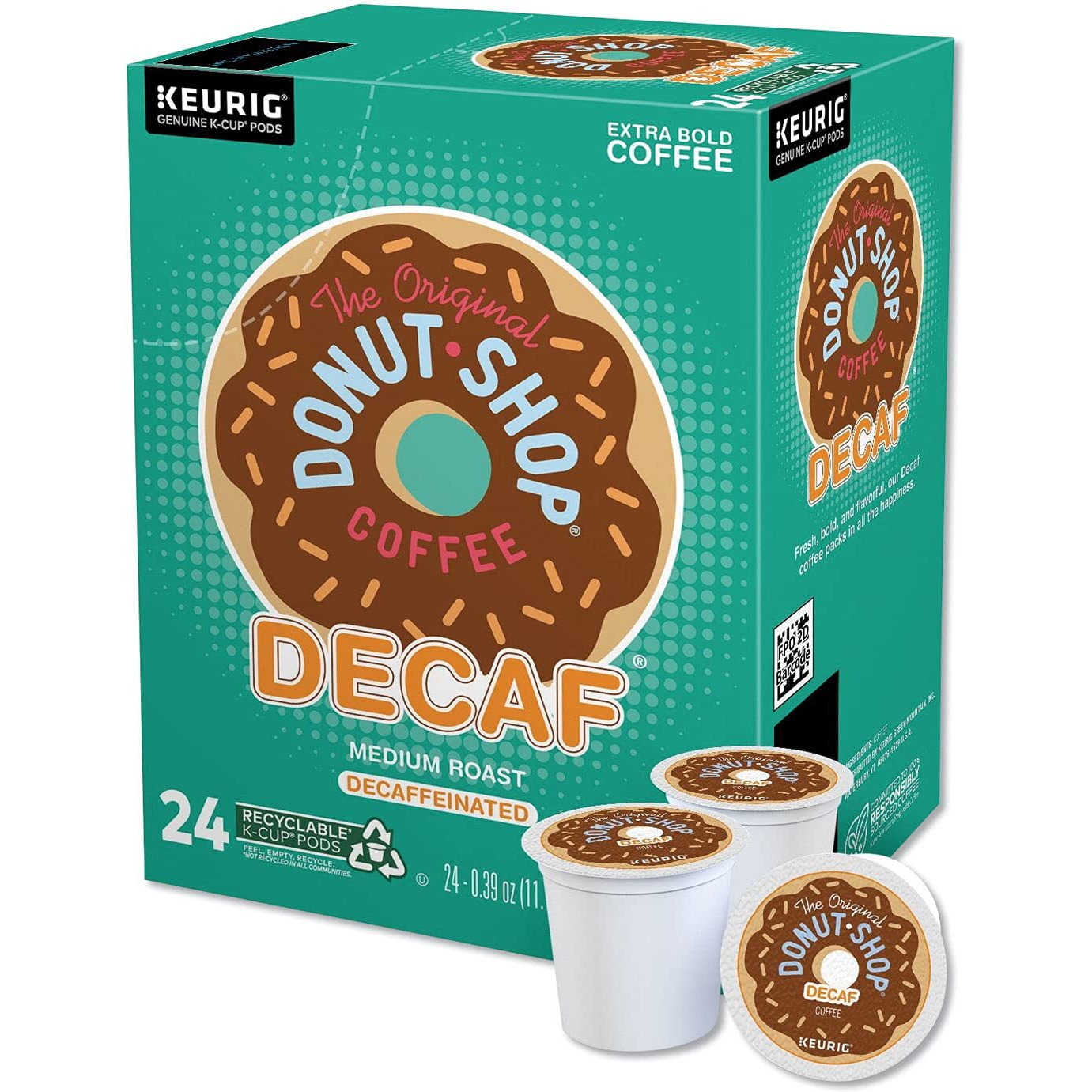 The Original Donut Shop Decaf Keurig Single-Serve K-Cup Pods, Medium Roast Decaffeinated Coffee, 24 Count (Pack Of 1)