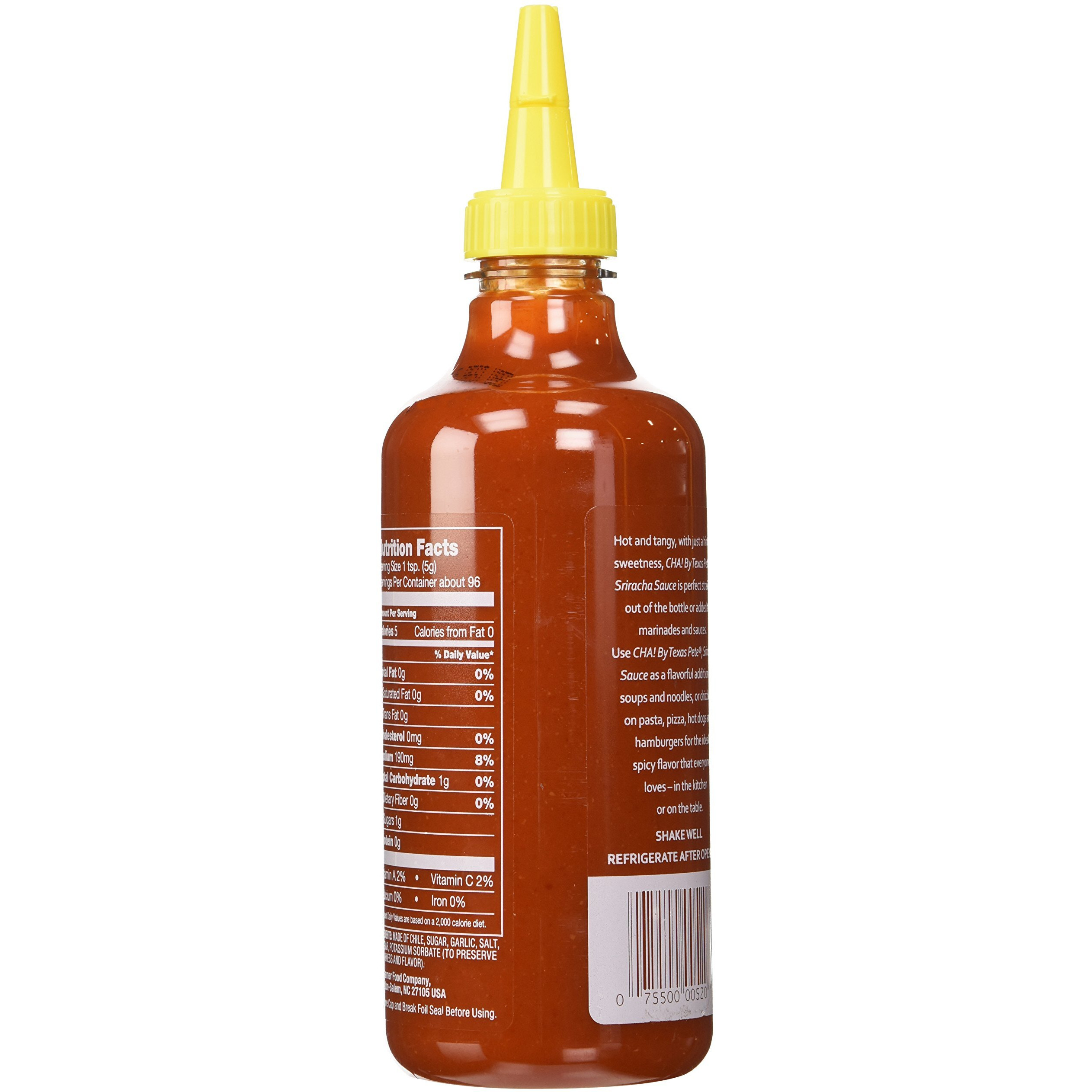 Texas Pete Sriracha Cha Hot Chile Sauce, 18 Oz
