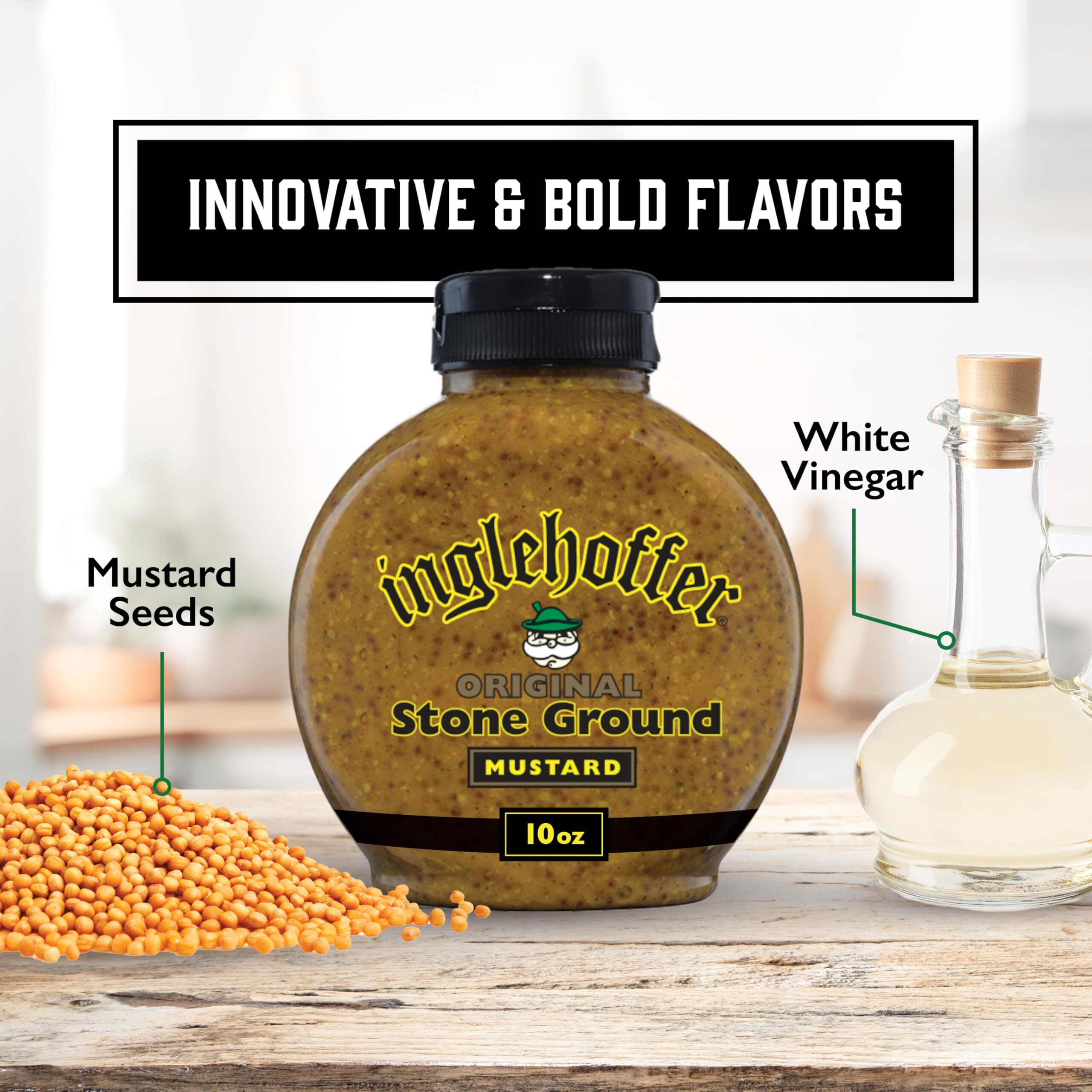 Inglehoffer, Stone Ground Mustard, 10Oz Bottle (Pack Of 2)