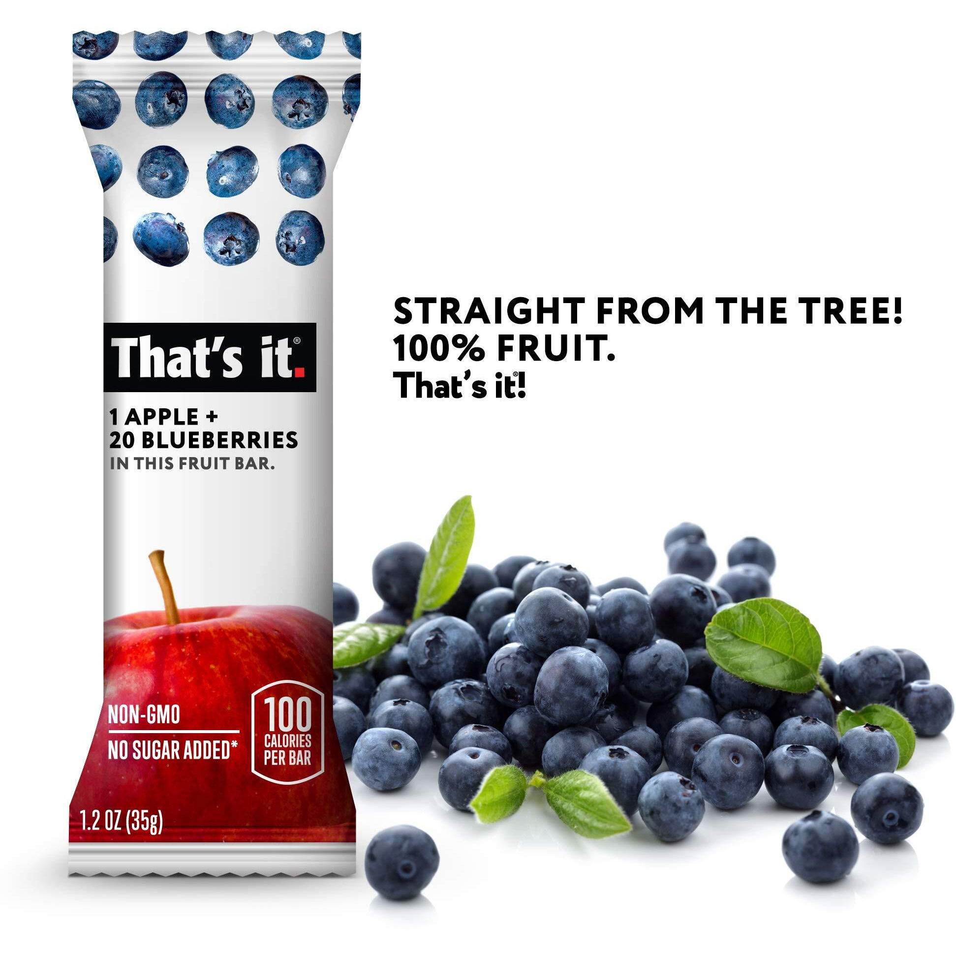 That's It Apple 100% Natural Real Fruit Bar, Best High Fiber Vegan, Gluten Free Healthy Snack, Paleo For Children & Adults, Non Gmo, No Added Sugar, 1.2 Ounce (Pack Of 12)