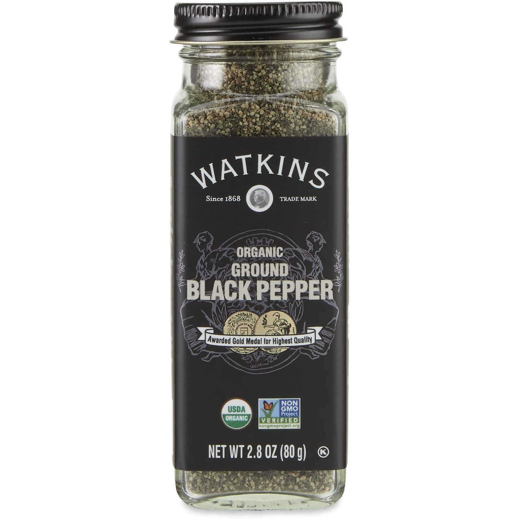 Watkins Gourmet Organic Spice Jar, Ground Black Pepper, 2.8 Ounce ., 2.8 Ounce
