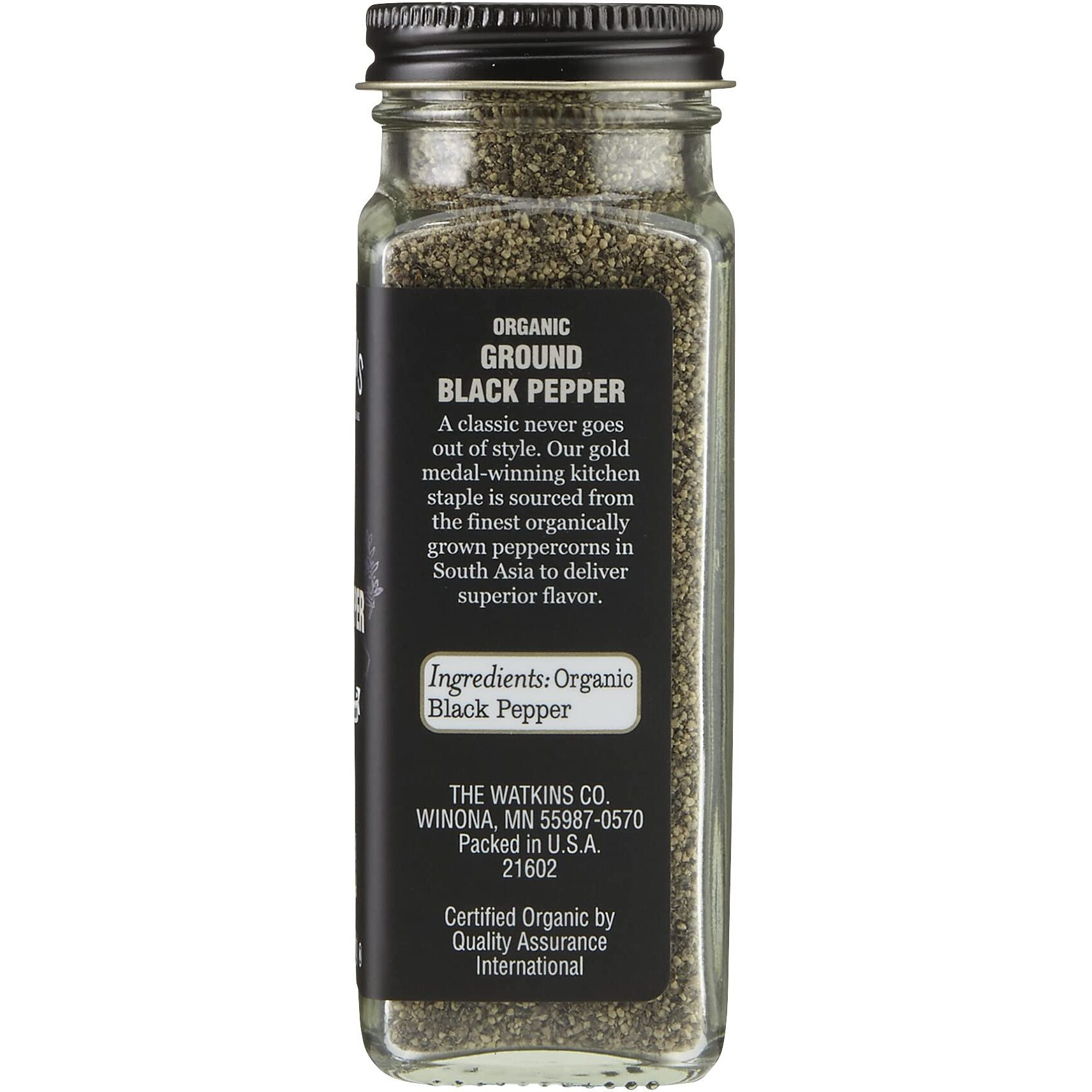 Watkins Gourmet Organic Spice Jar, Ground Black Pepper, 2.8 Ounce ., 2.8 Ounce