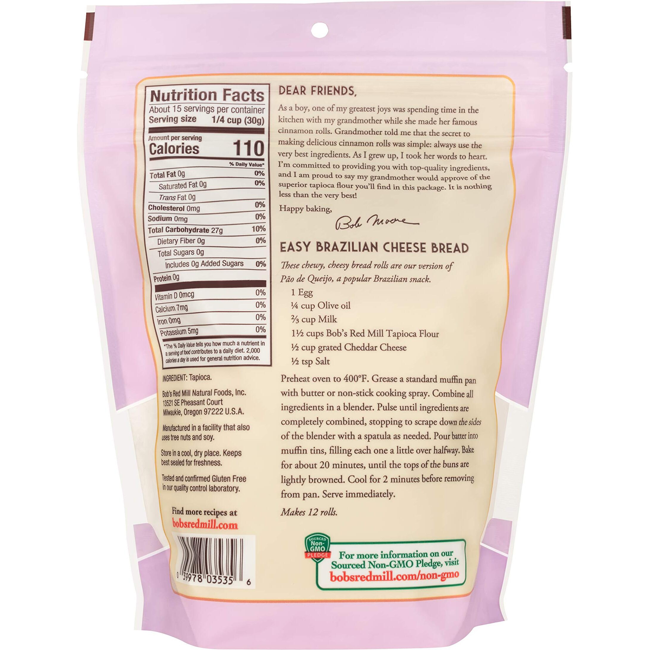 Bob's Red Mill Tapioca Flour, 16 Oz (Pack Of 1) - Non Gmo, Gluten Free, Vegan, Paleo Friendly, Kosher