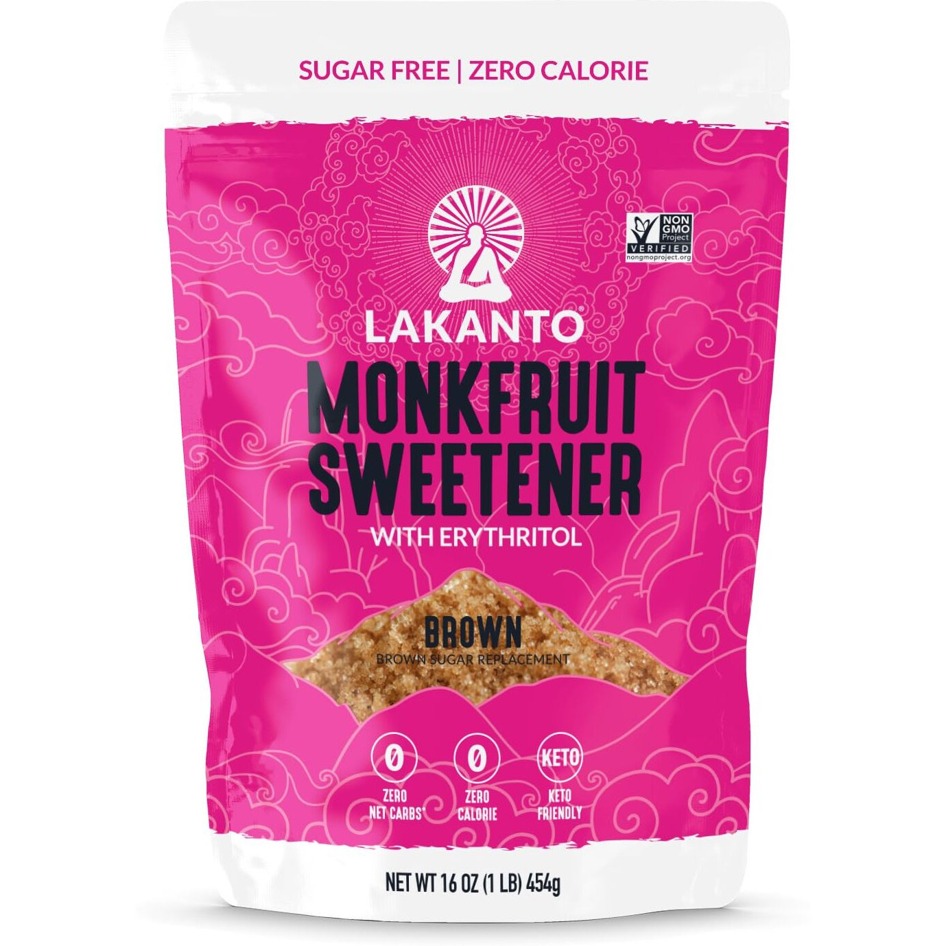 Lakanto Brown Monk Fruit Sweetener With Erythritol, Brown Sugar Substitute Sweetener For Baking, Coffee, Oatmeal & More, Keto, Friendly, Low Calorie, Low Carb, Vegan, Gluten Free, Non Gmo, 1 Lb