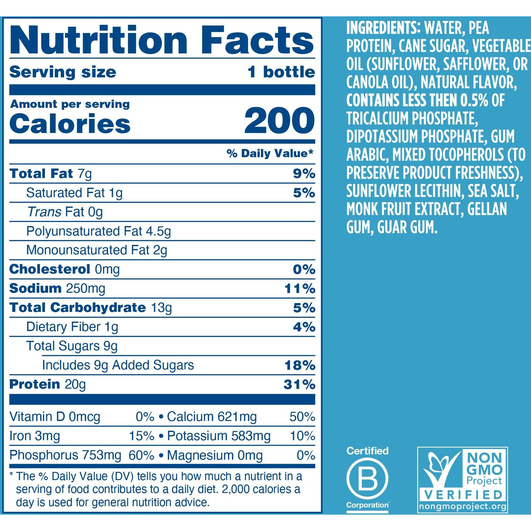 Ripple Vegan Protein Shake | Vanilla | 20G Nutritious Plant Based Pea Protein | Shelf Stable | No Gmos, Soy, Nut, Gluten, Lactose | 12 Oz, 12 Pack