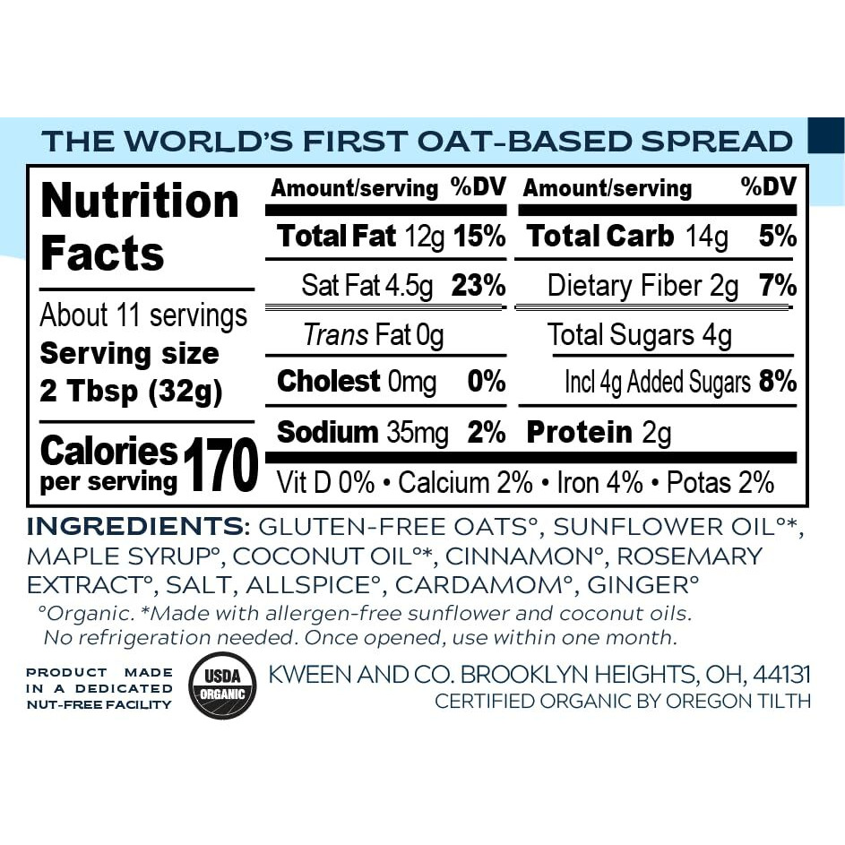Oat Haus Organic Original Granola Butter | Peanut-Free, Almond (Tree-Nut) Free, & School-Safe (Top 8 Allergen Free) | Sunflower Seed & Cookie Butter Alternative | 12 Oz (1 Jar)