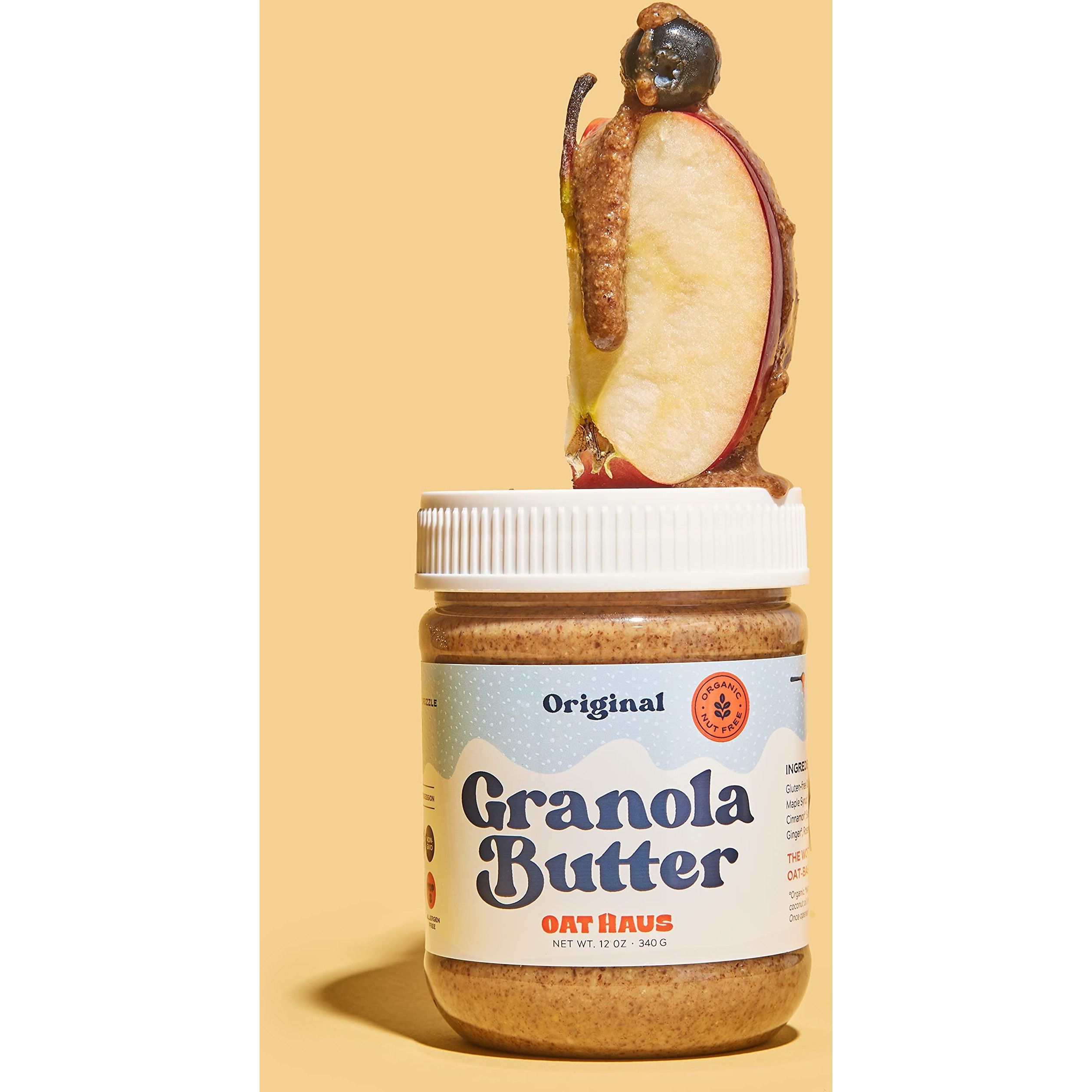 Oat Haus Organic Original Granola Butter | Peanut-Free, Almond (Tree-Nut) Free, & School-Safe (Top 8 Allergen Free) | Sunflower Seed & Cookie Butter Alternative | 12 Oz (1 Jar)