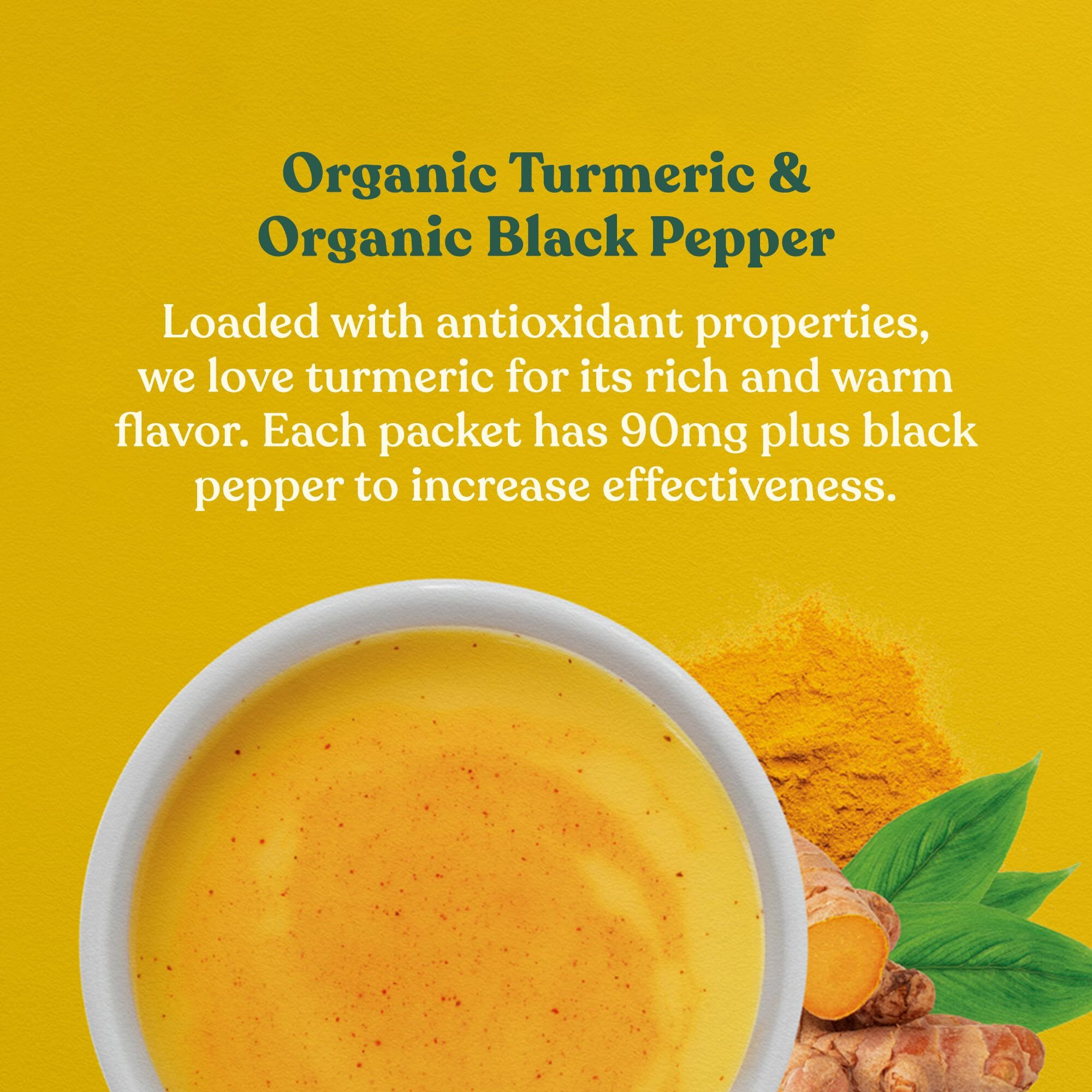 Golden Latte By Four Sigmatic | Organic Instant Golden Latte With Turkey Tail, Turmeric & Coconut Milk Powder | Supports Healthy Skin & Stress | Decaf & No Dairy | 10 Count