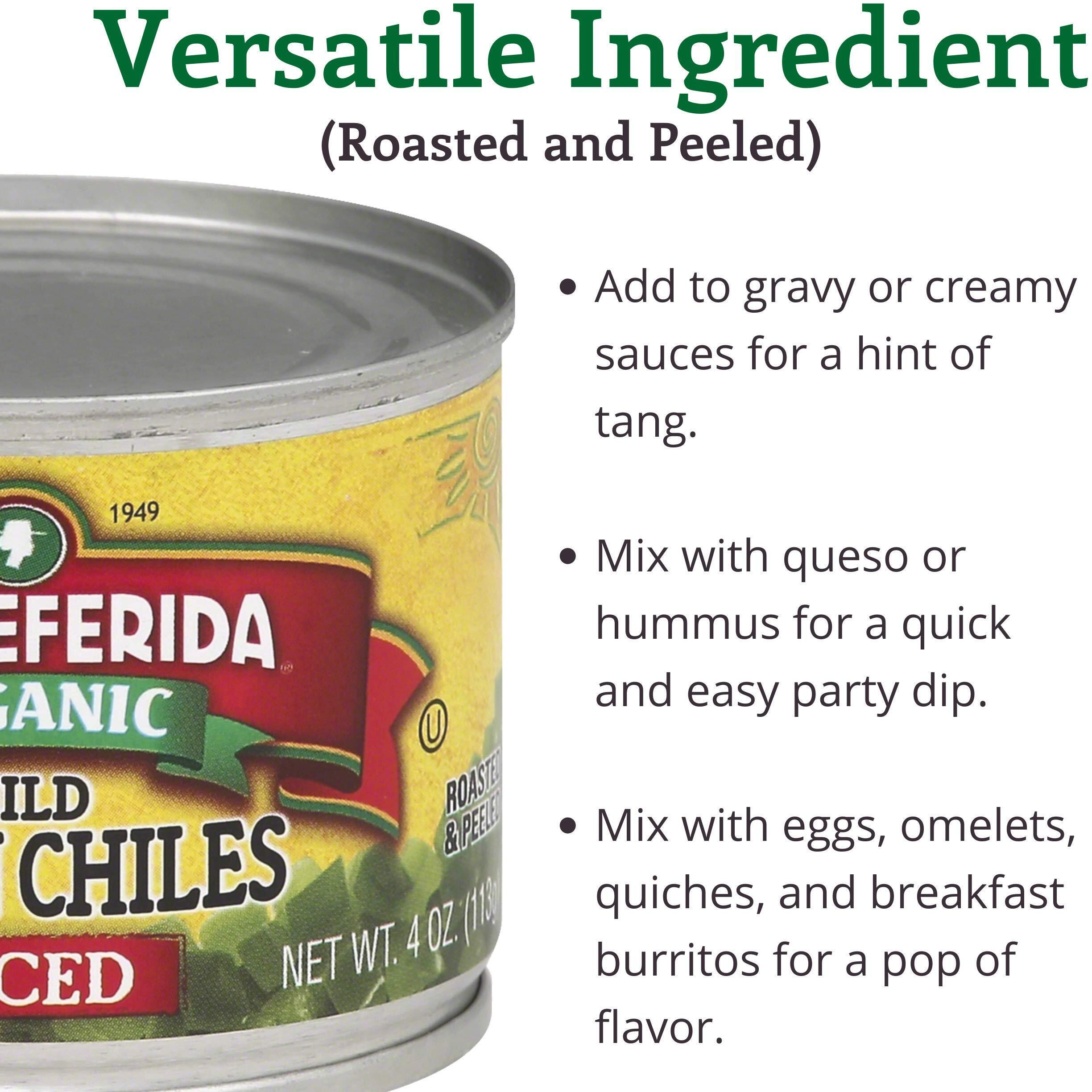 La Preferida Organic Green Chiles, Mild-Diced, 4 Ounce (Pack Of 12)